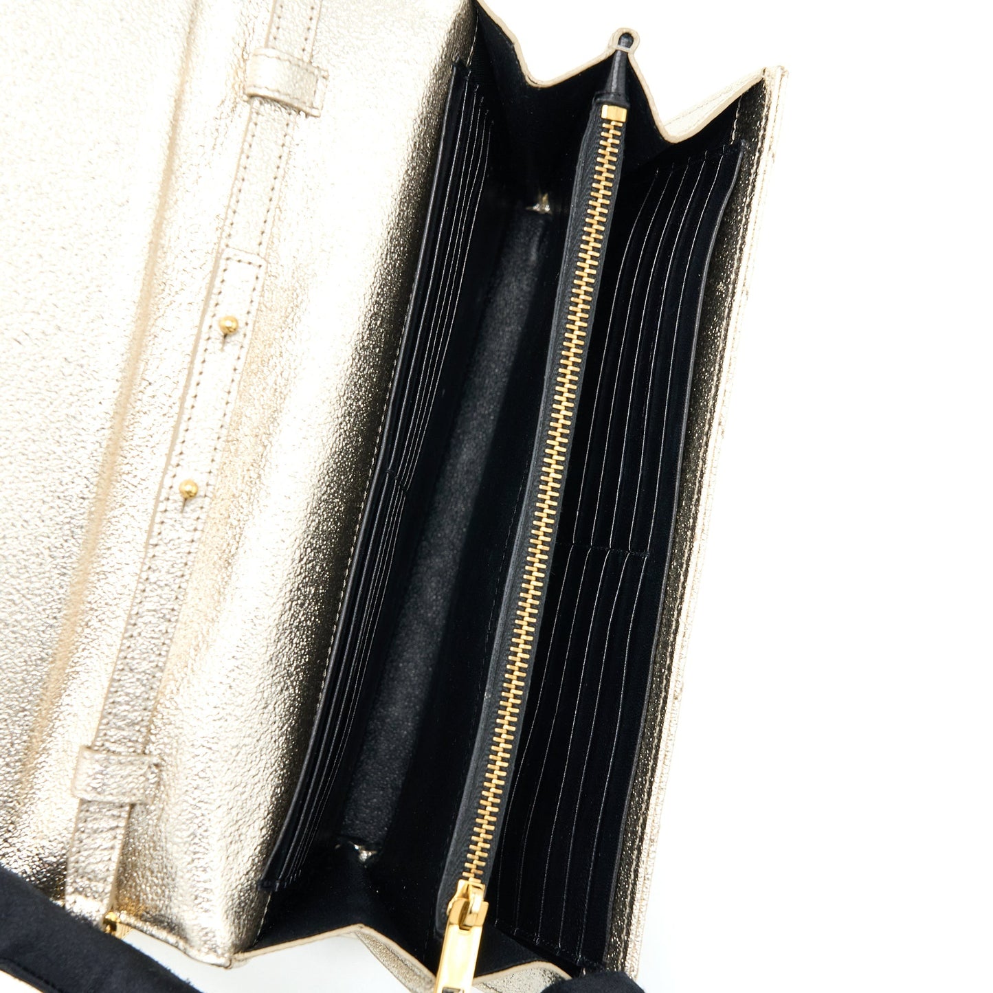 Saint Laurent/ Envelop Chain Wallet Calfskin Gold