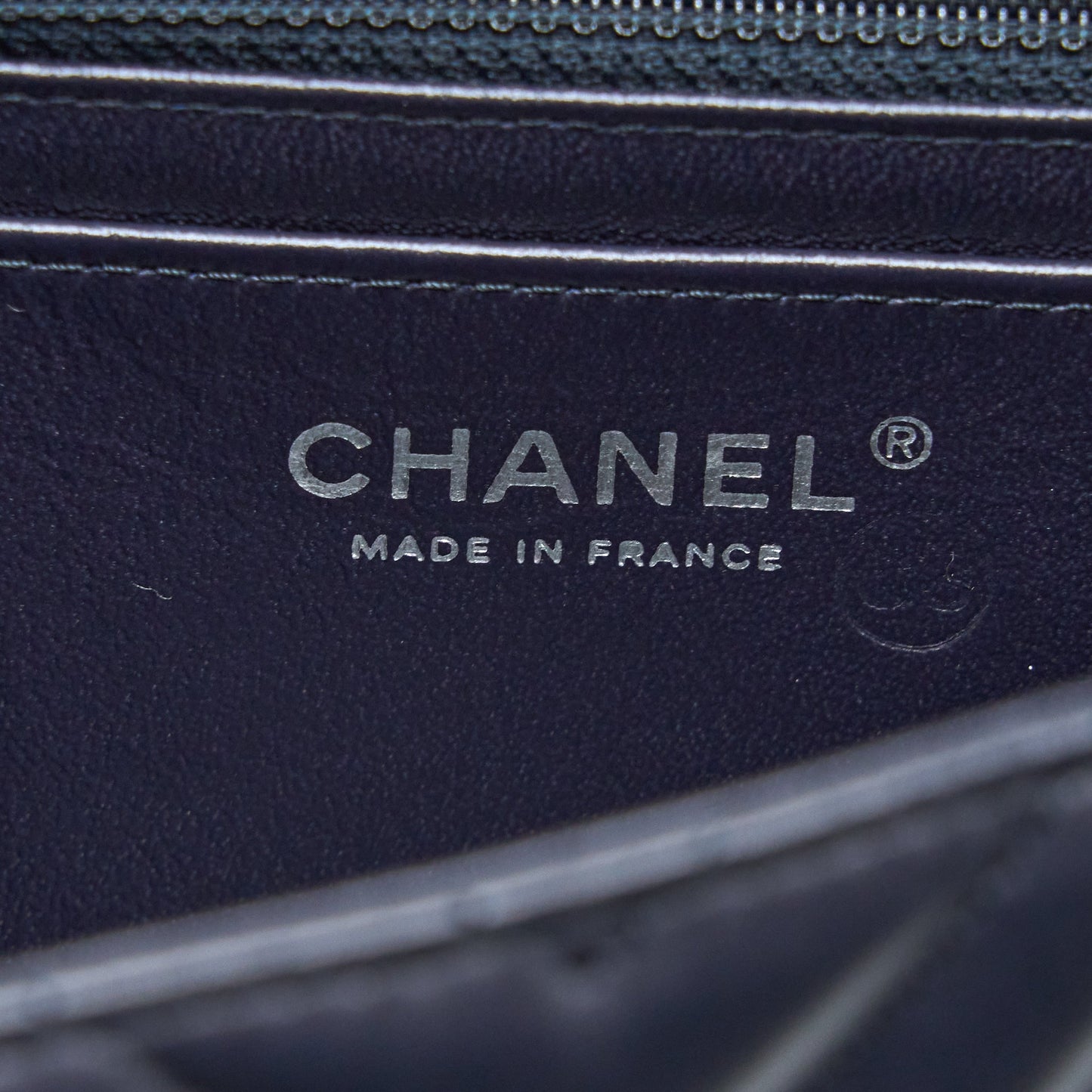Chanel Mini Rectangular Flap Bag Chevron Lambskin Navy