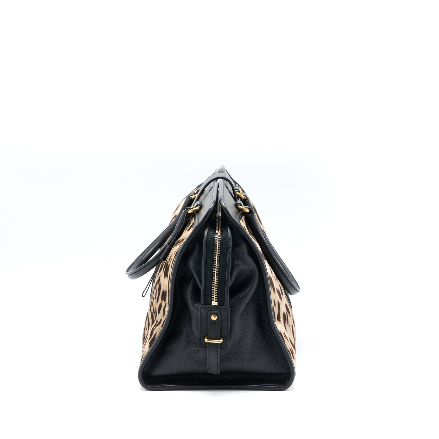 Saint Laurent Cabas Chyc Tote Purse Animal Print Horsehair/Calfskin Black