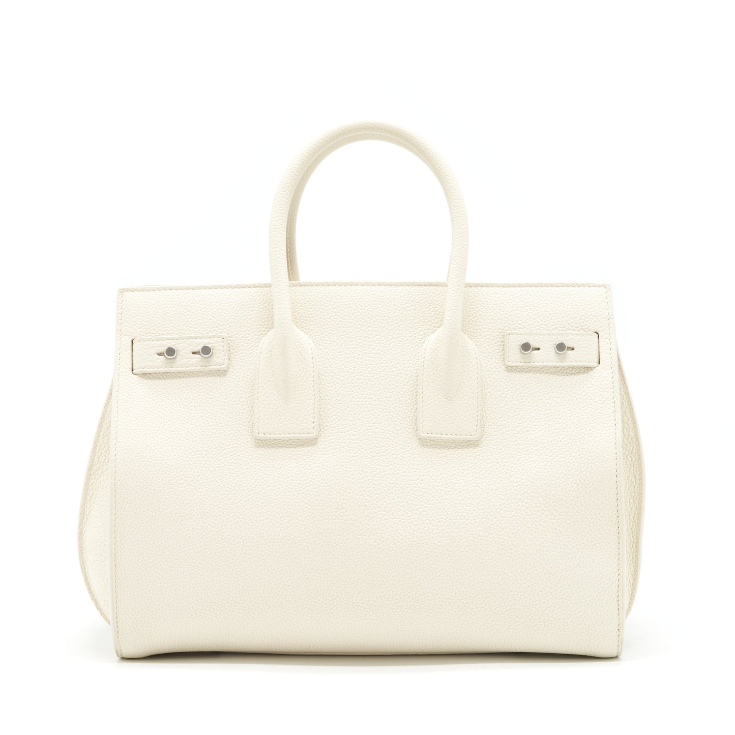 Saint Laurent () Sac De Jour Tote Purse Calfskin White