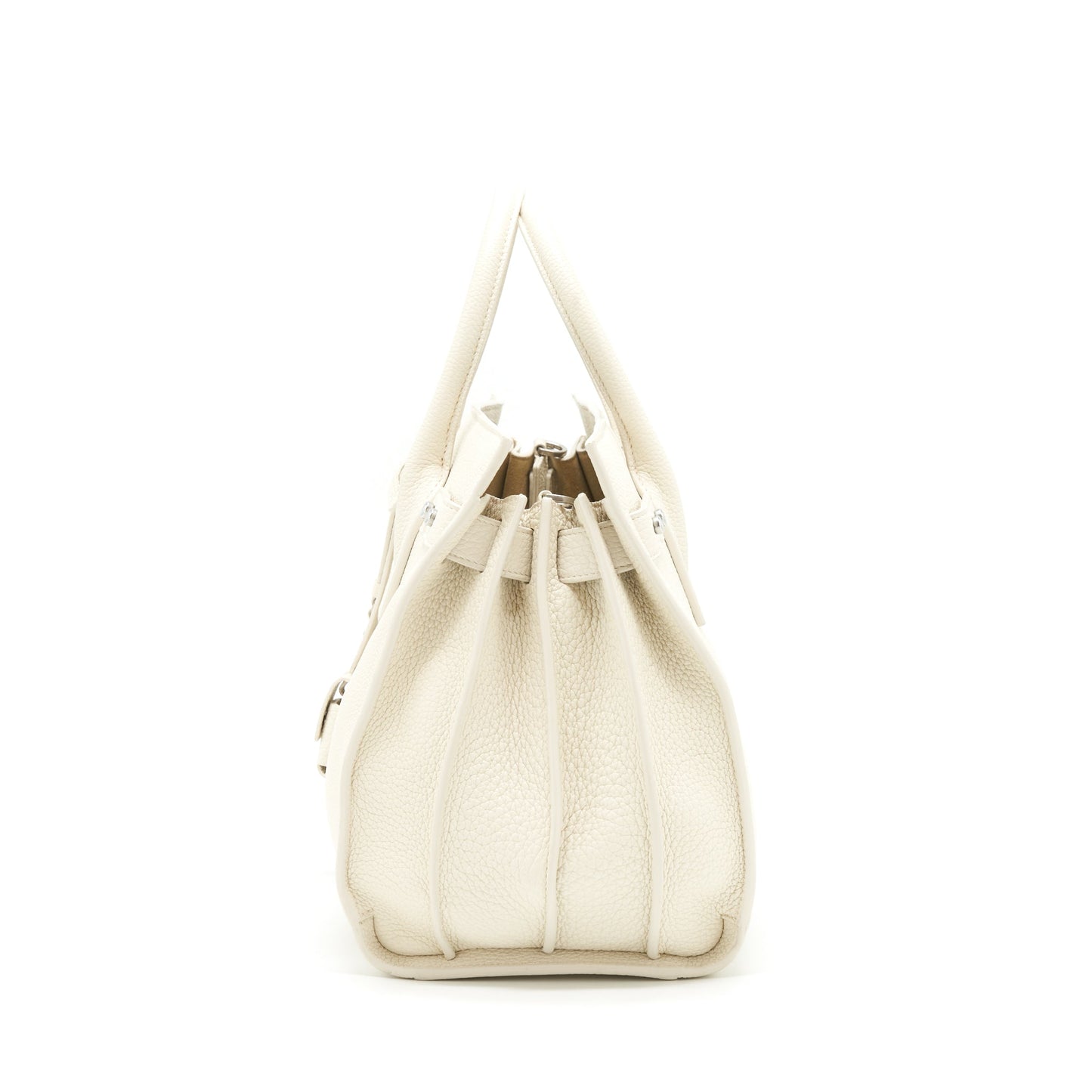 Saint Laurent () Sac De Jour Tote Purse Calfskin White