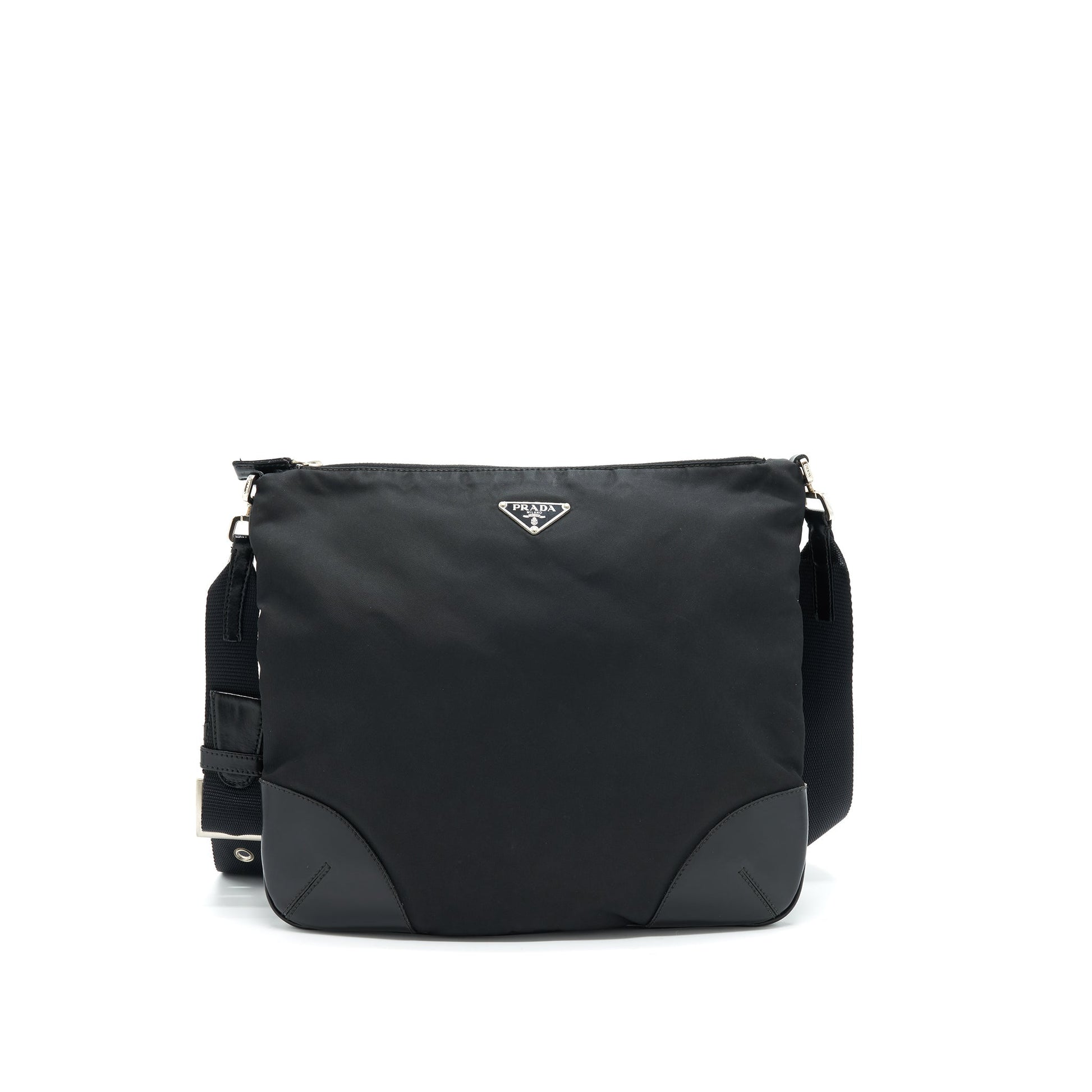 PRADA Nylon Crossbody Purse in Black