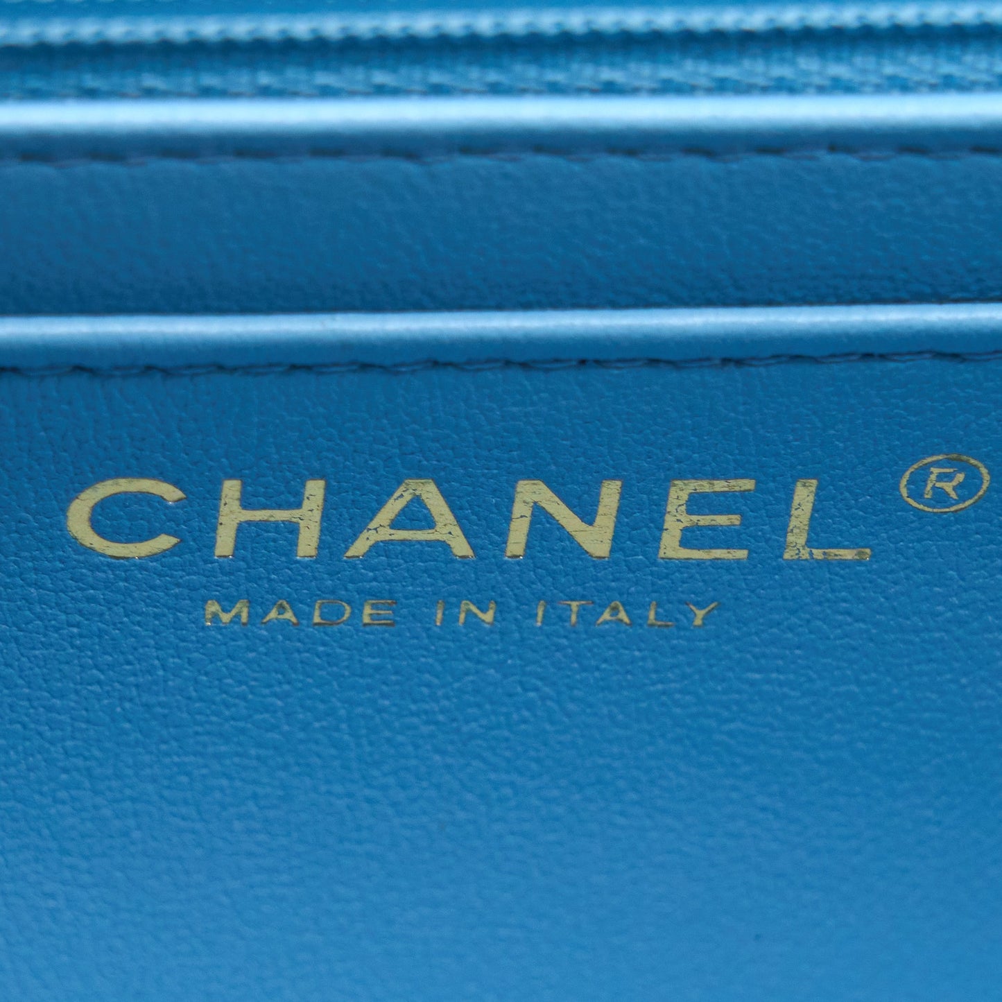 Chanel Mini Rectangular Flap Bag Lambskin Blue L (Microchip)