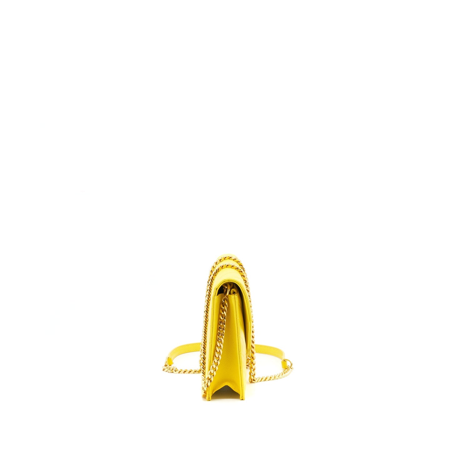 Saint Laurent /ysl Envelope Wallet on chain Grained Calfskin Yellow