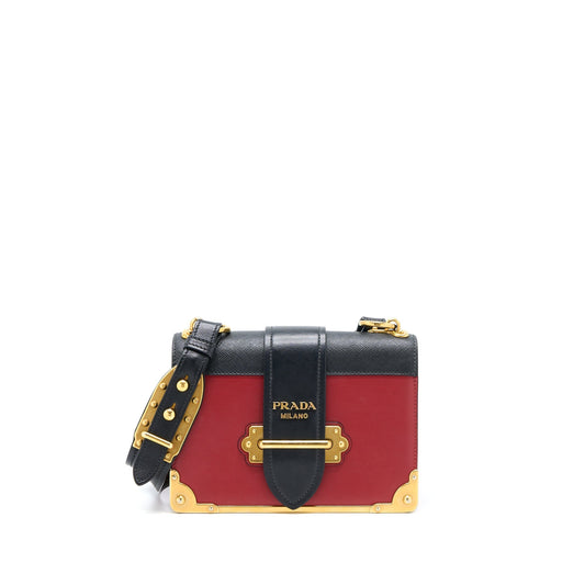 Prada Cashier Purse Calfskin Red /Black