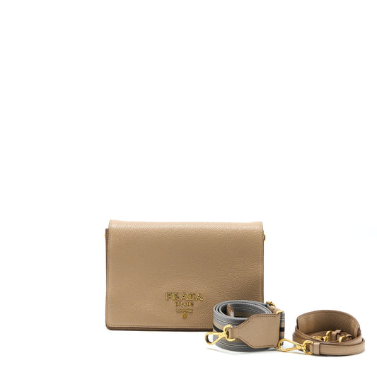 Prada Pattina Purse Calfskin Cammeo