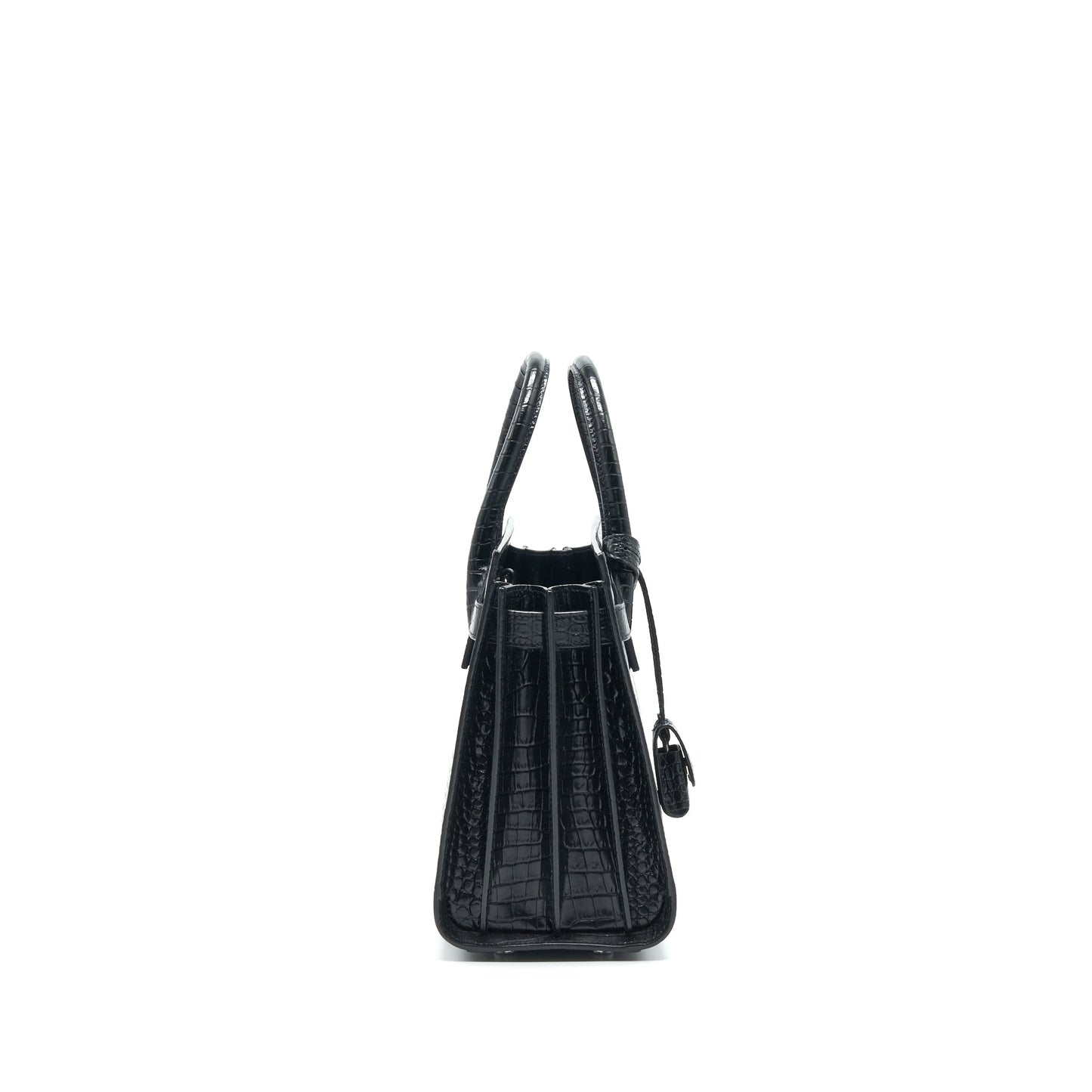 Saint Laurent Sac De Jour Baby in Crocodile-Embossed leather Black