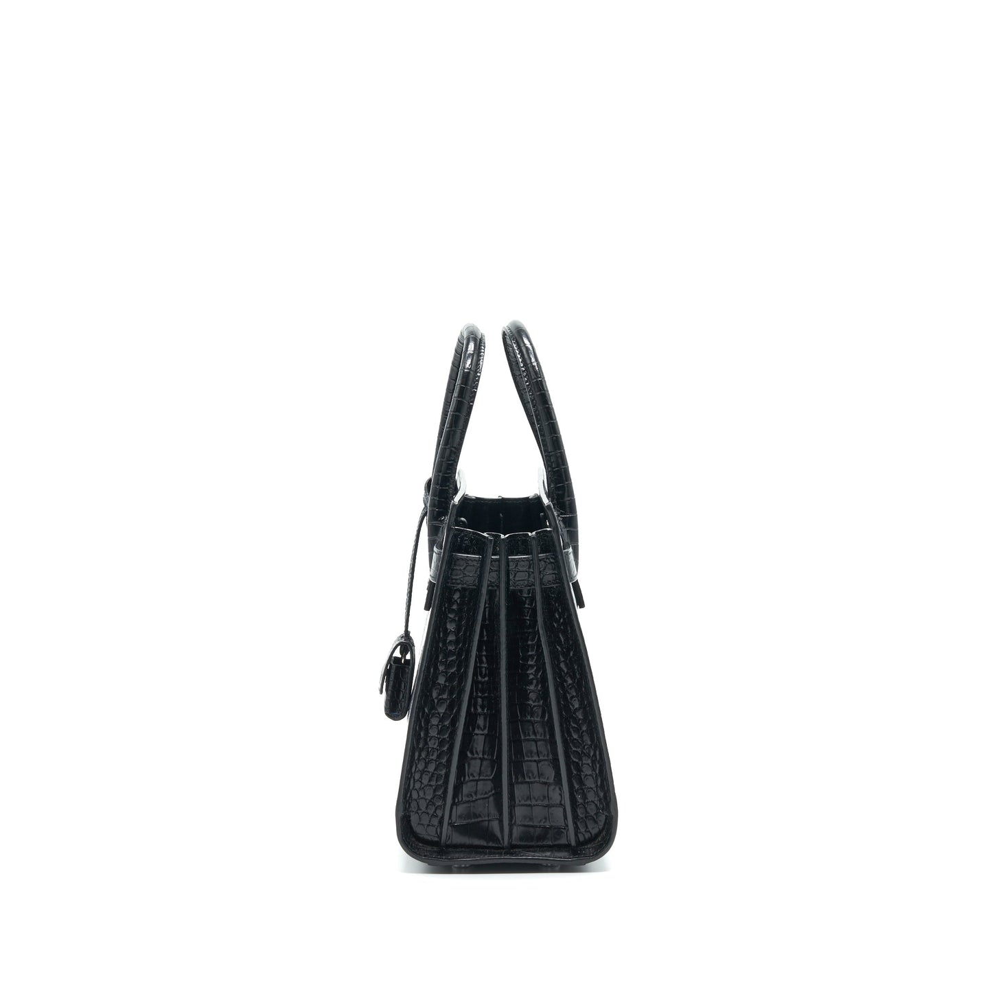 Saint Laurent Sac De Jour Baby in Crocodile-Embossed leather Black