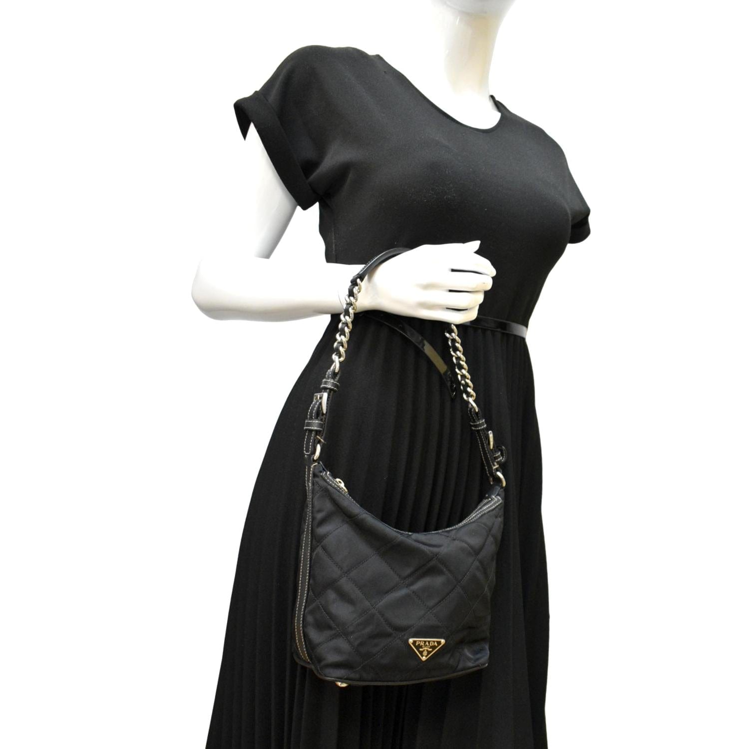 PRADA Tessuto Mini Re-Edition Nylon Shoulder Bag Black