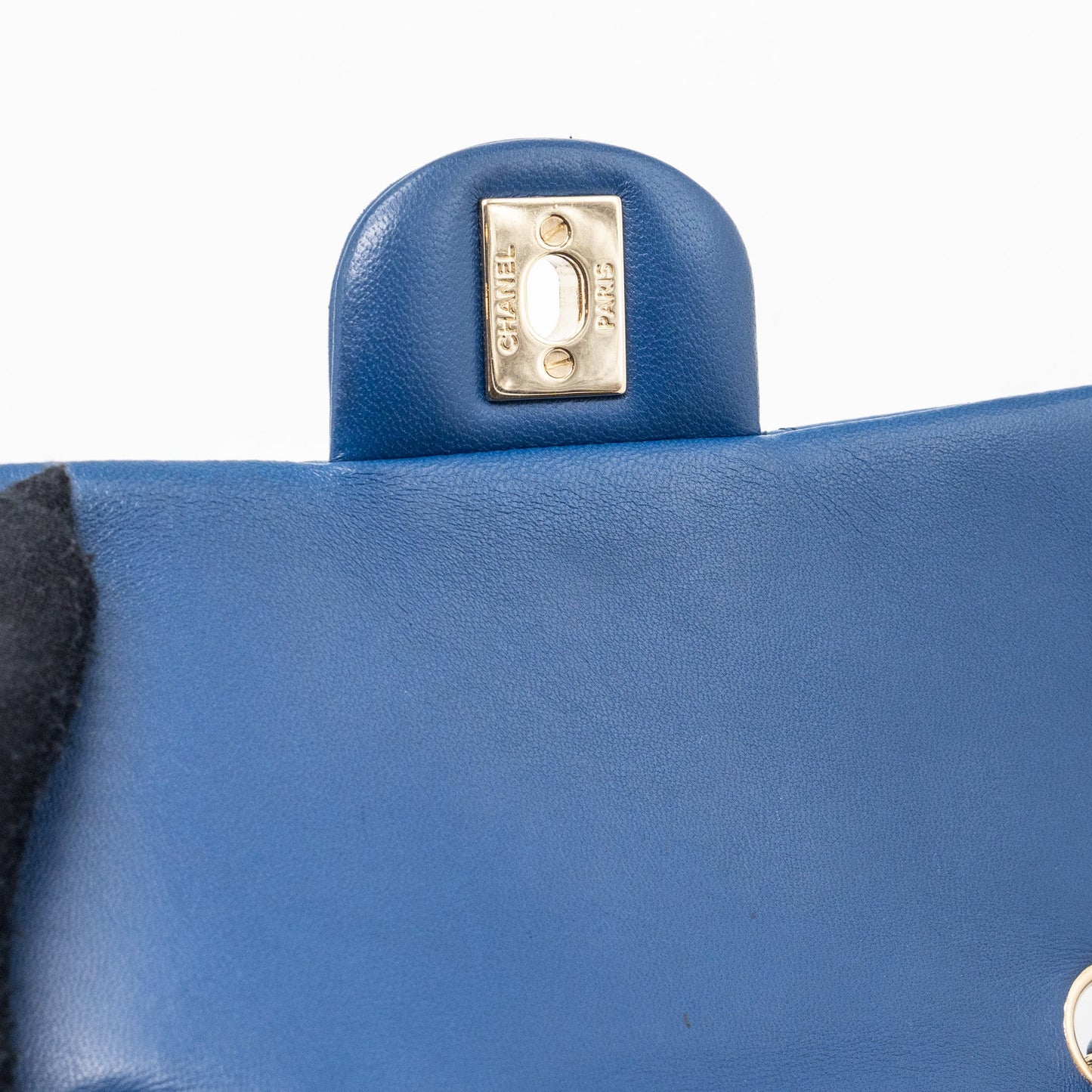 Chanel mini rectangular flap bag lambskin Blue L