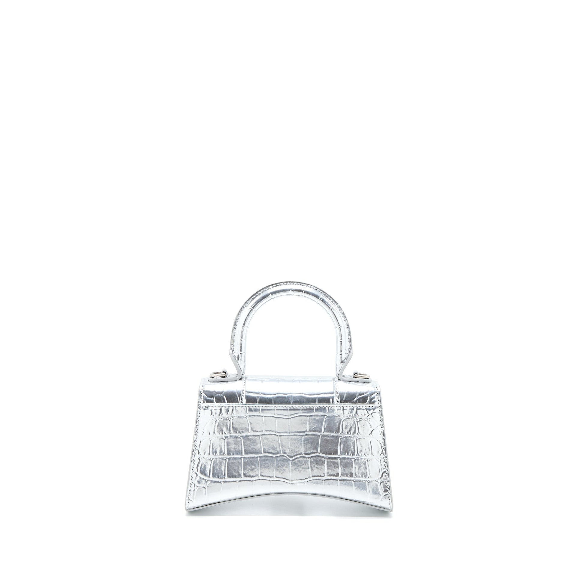 Balenciaga Hourglass XS Embossed Calfskin Silver SHW