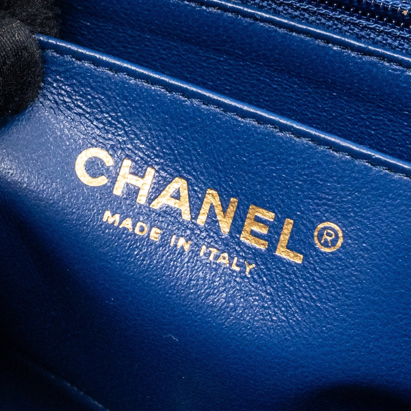 Chanel mini rectangular flap bag lambskin Blue L