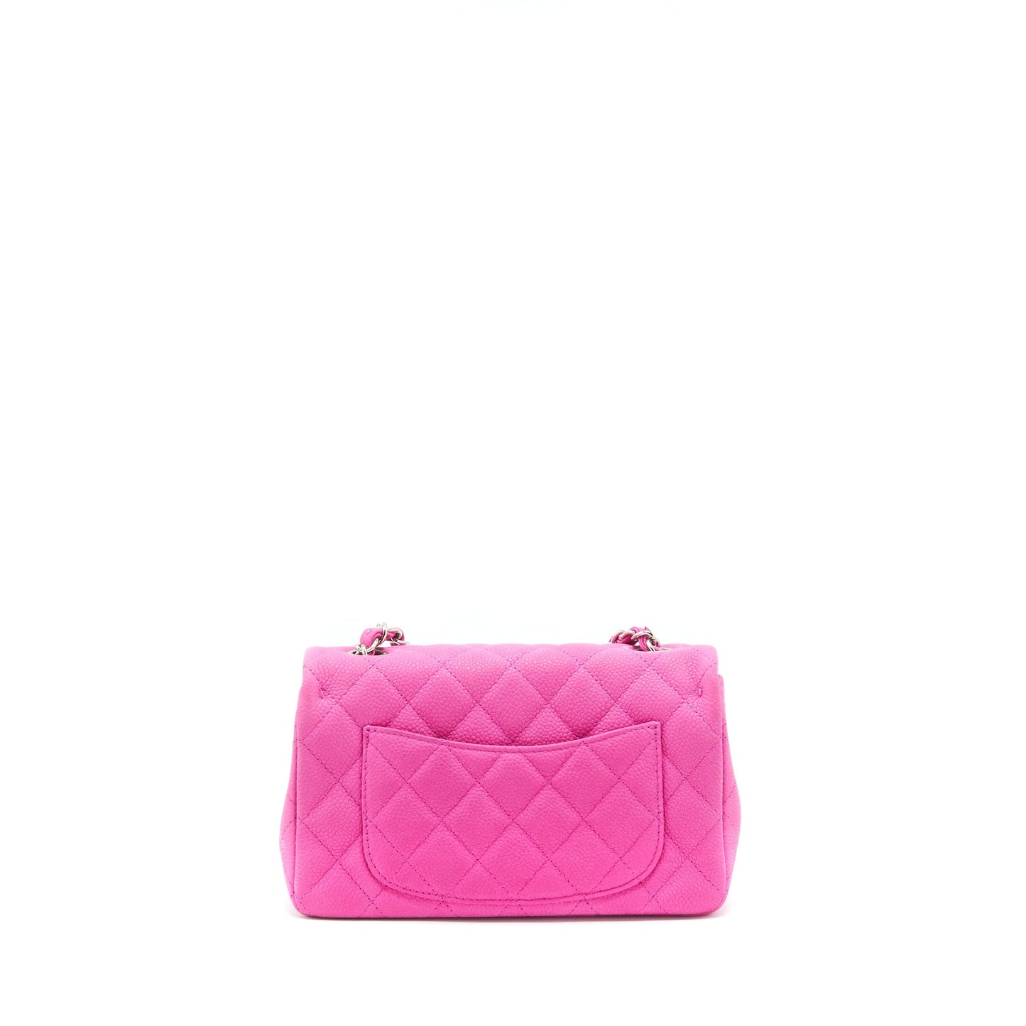 Chanel Mini Rectangular Flap Bag Grained Calfskin Pink