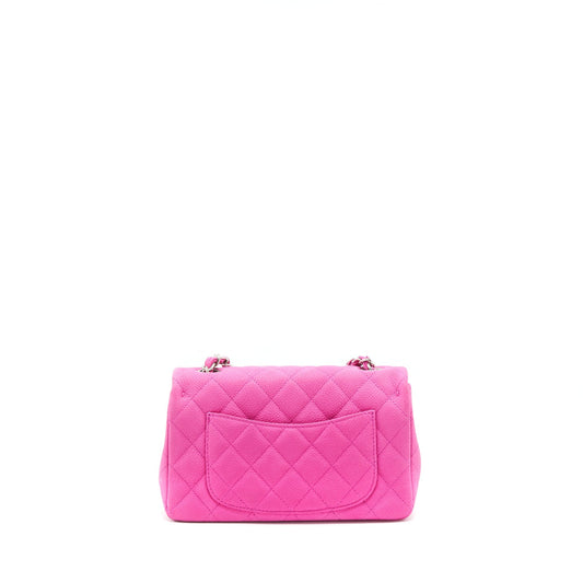 Chanel Mini Rectangular Flap Bag Grained Calfskin Pink