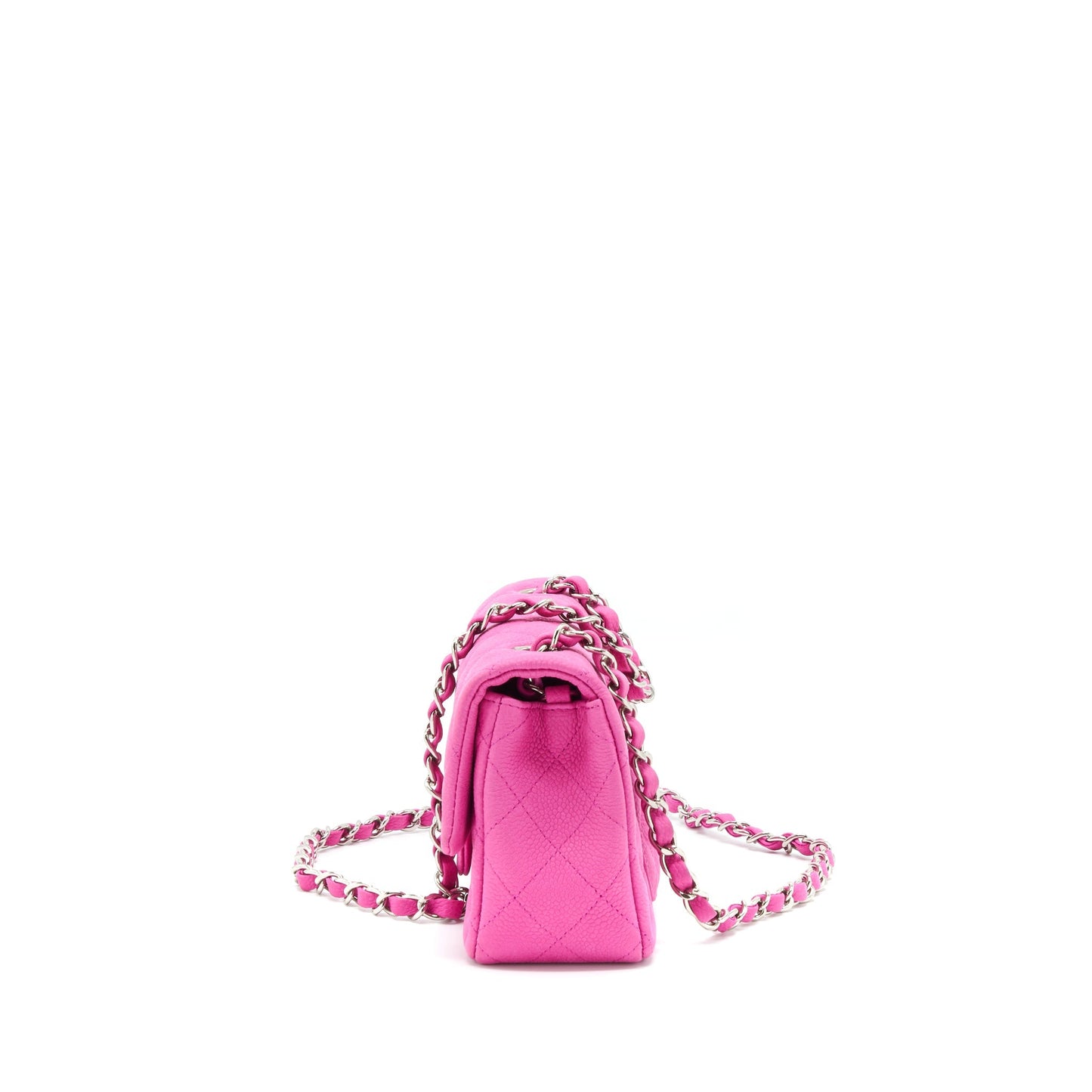 Chanel Mini Rectangular Flap Bag Grained Calfskin Pink