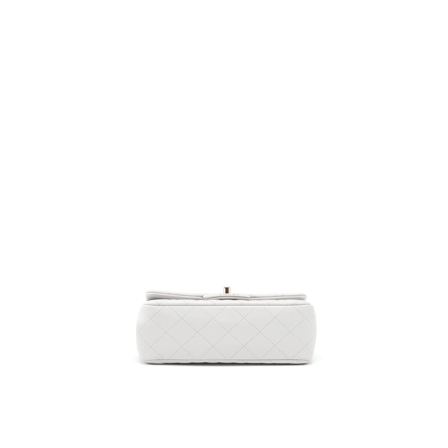 Chanel Mini Rectangular Flap Bag Lambskin Light Grey