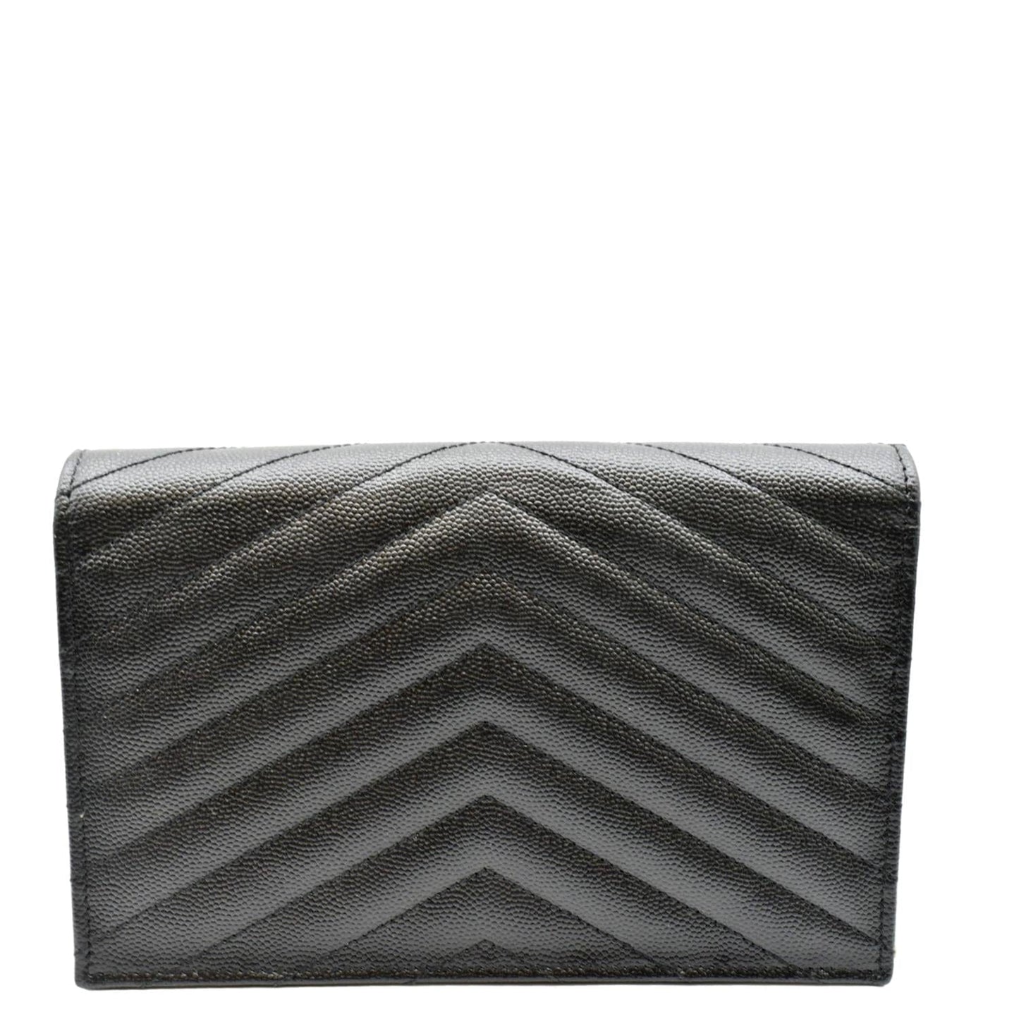 YVES SAINT LAURENT Cassandre Matelasse Chain Wallet Crossbody Bag Black