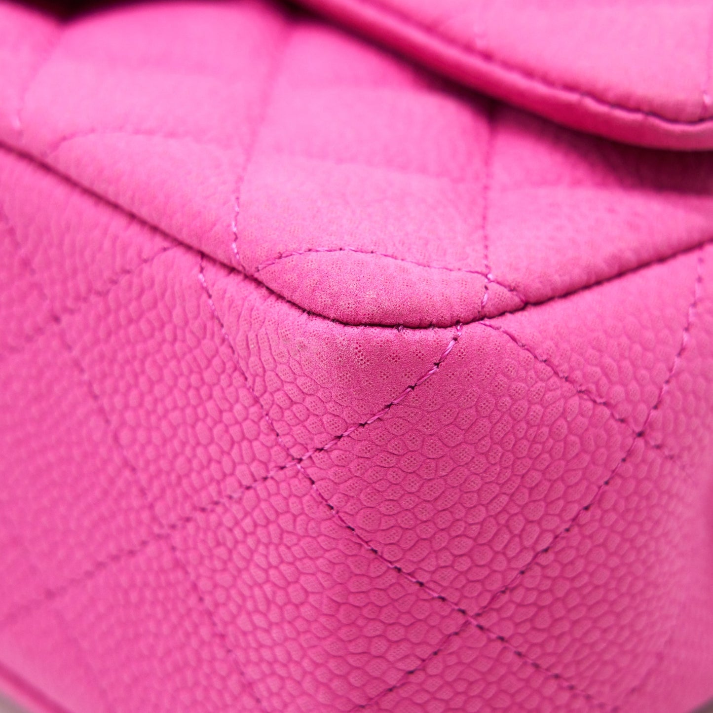 Chanel Mini Rectangular Flap Bag Grained Calfskin Pink