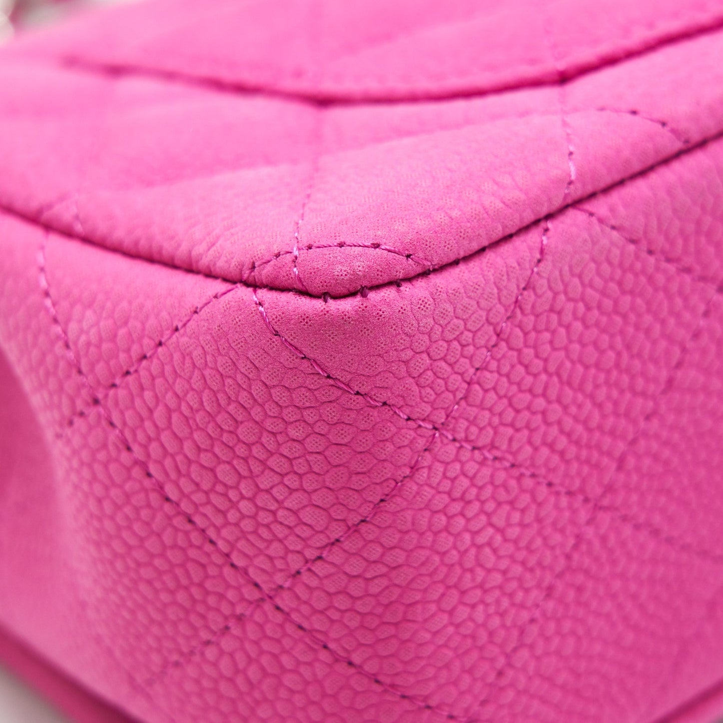 Chanel Mini Rectangular Flap Bag Grained Calfskin Pink