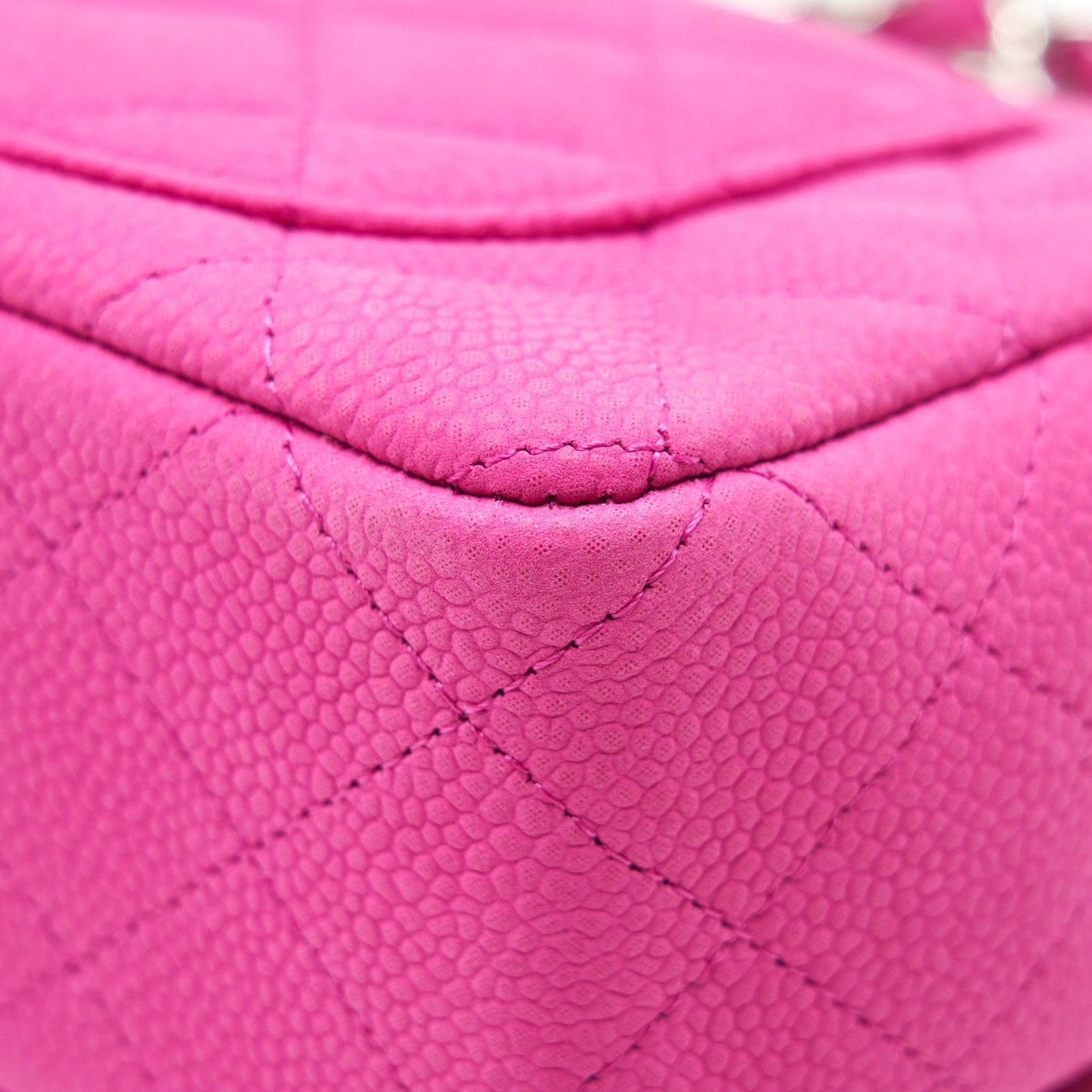 Chanel Mini Rectangular Flap Bag Grained Calfskin Pink