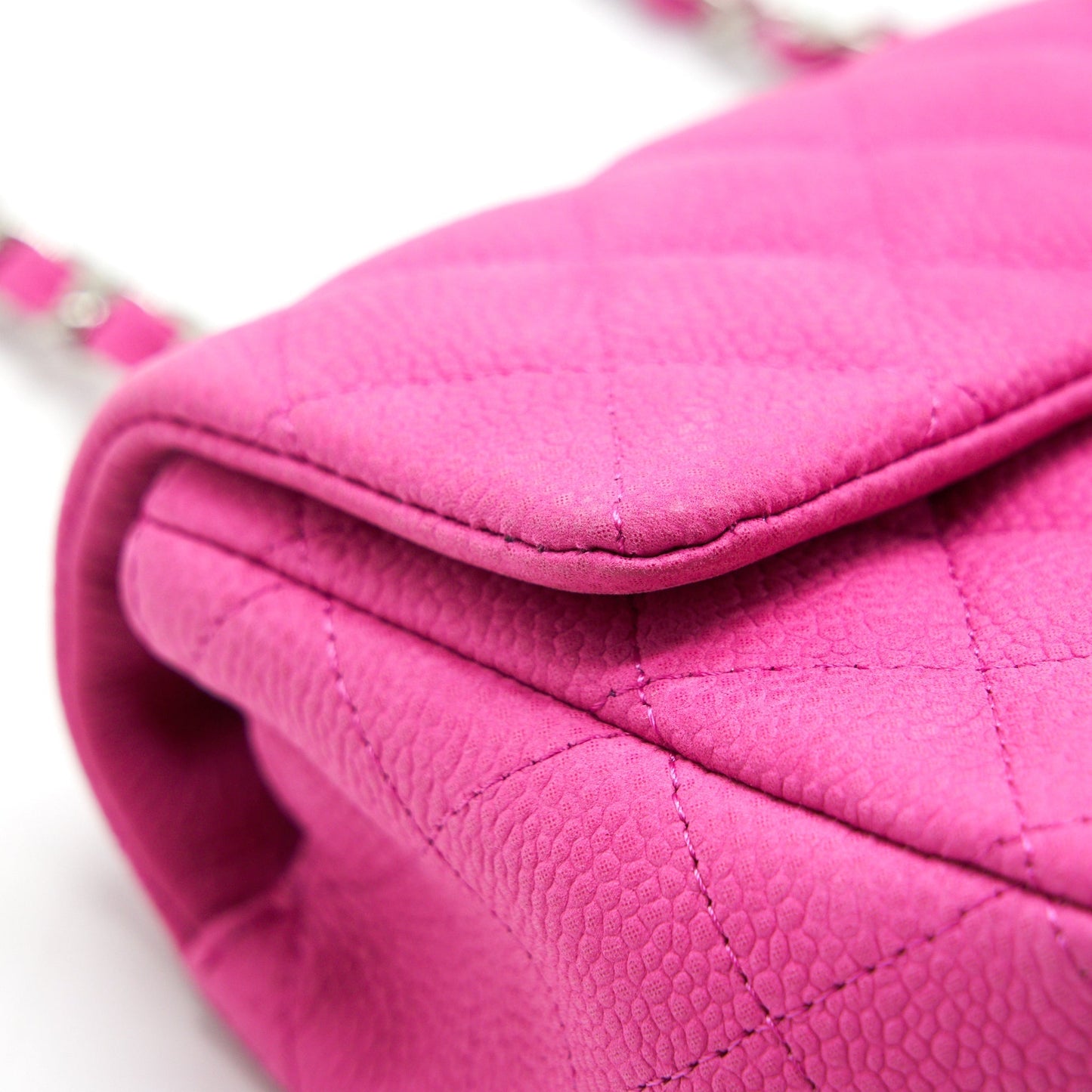 Chanel Mini Rectangular Flap Bag Grained Calfskin Pink