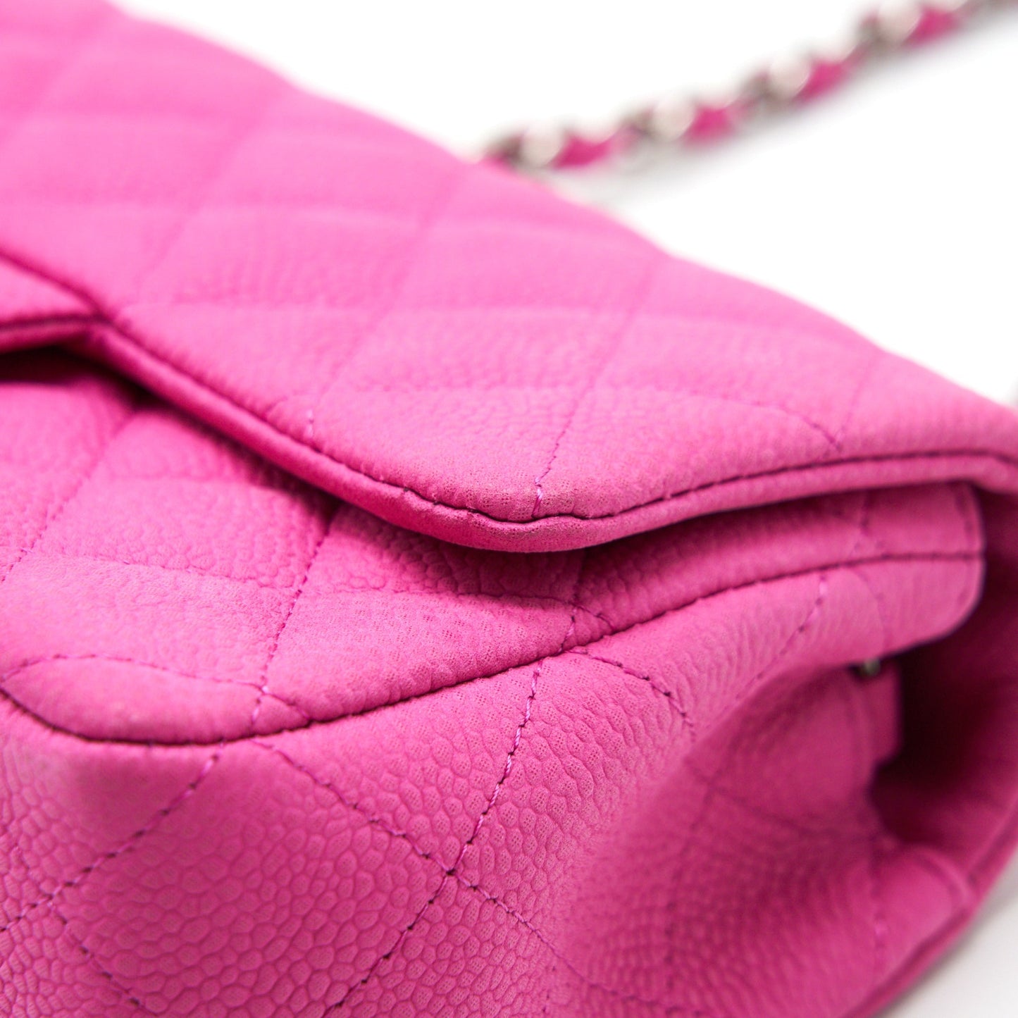 Chanel Mini Rectangular Flap Bag Grained Calfskin Pink