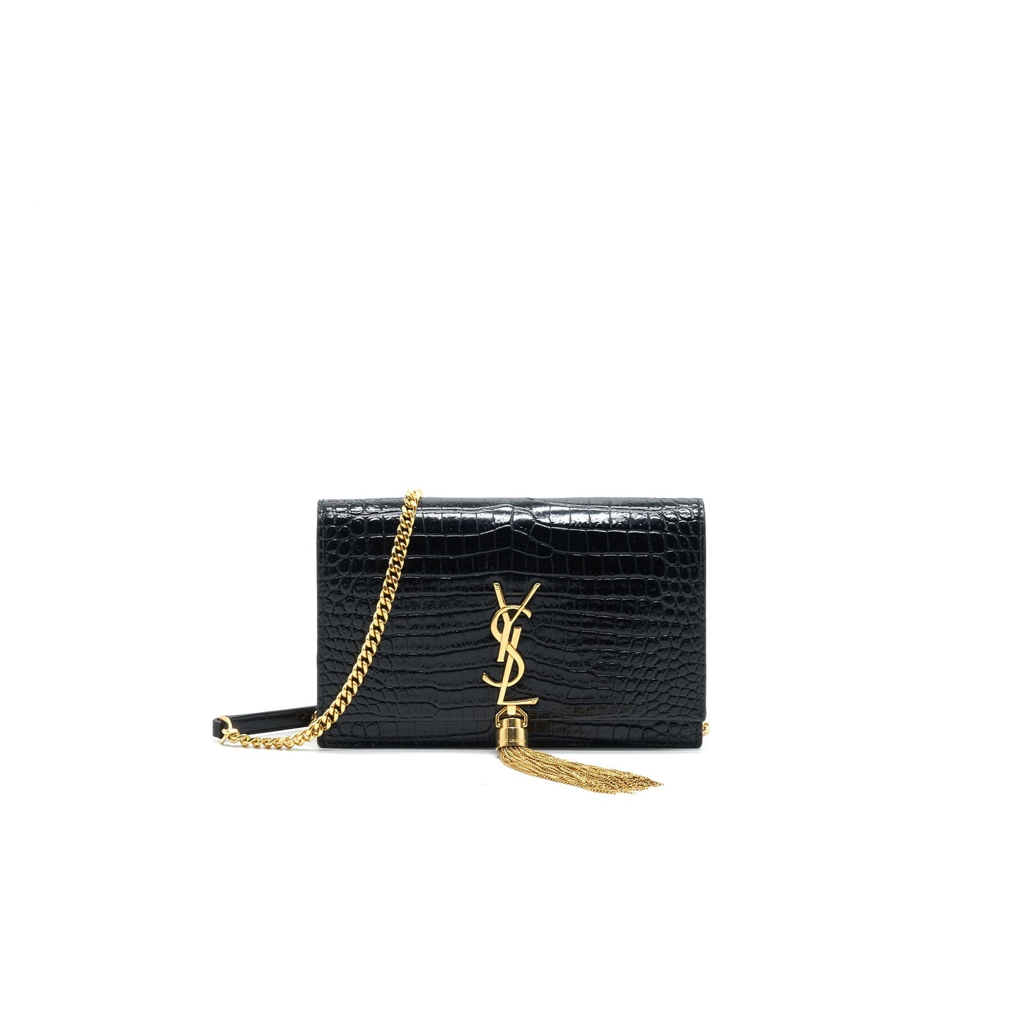 Saint Laurent / Kate Small Chain Wallet with Tassel Black