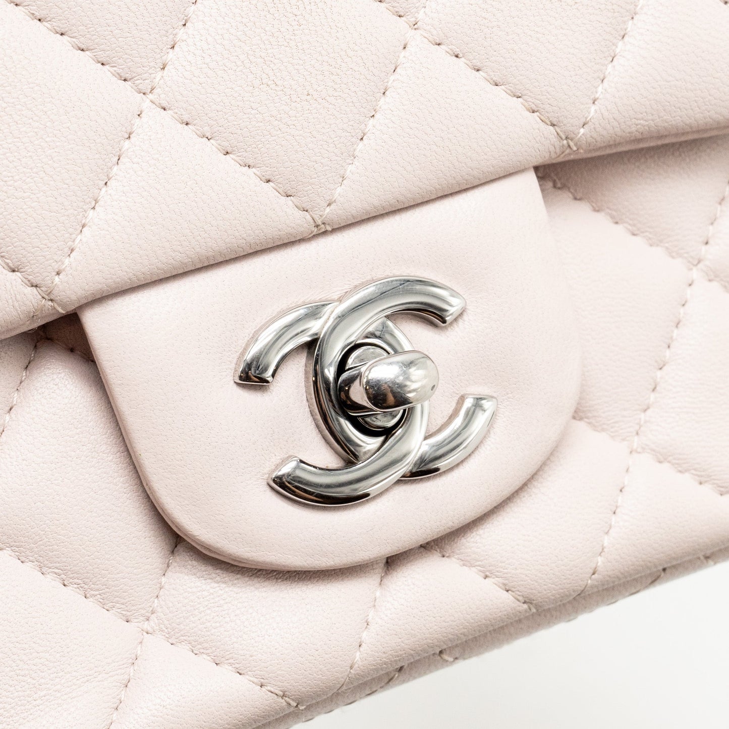 Chanel Mini Rectangular Flap Bag Lambskin Light Pink  (Microchip)