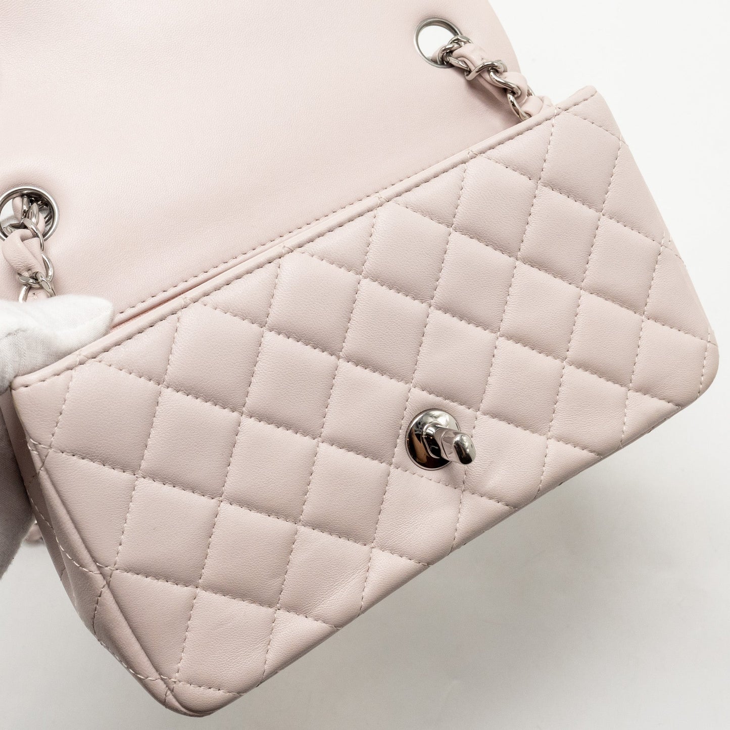 Chanel Mini Rectangular Flap Bag Lambskin Light Pink  (Microchip)