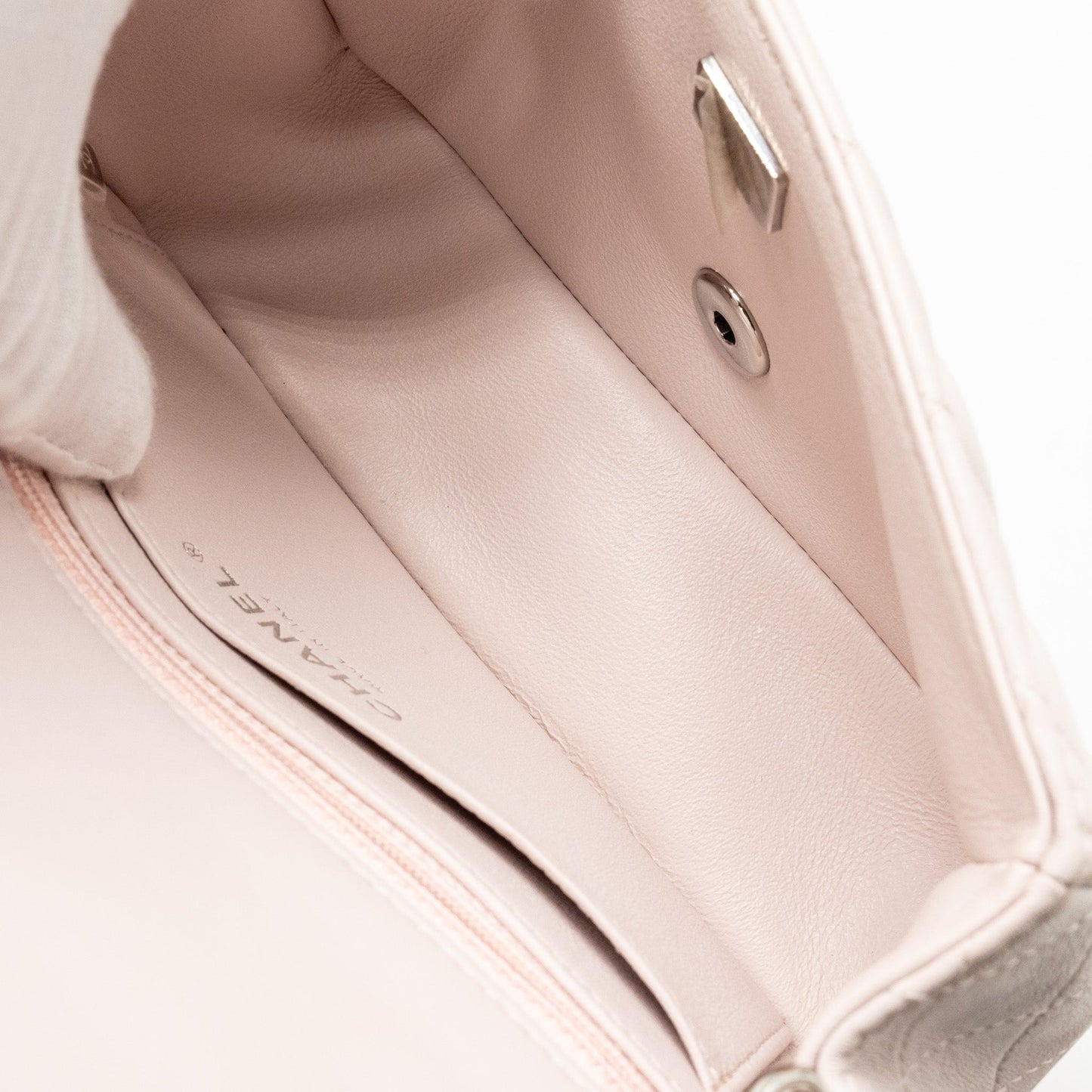 Chanel Mini Rectangular Flap Bag Lambskin Light Pink  (Microchip)