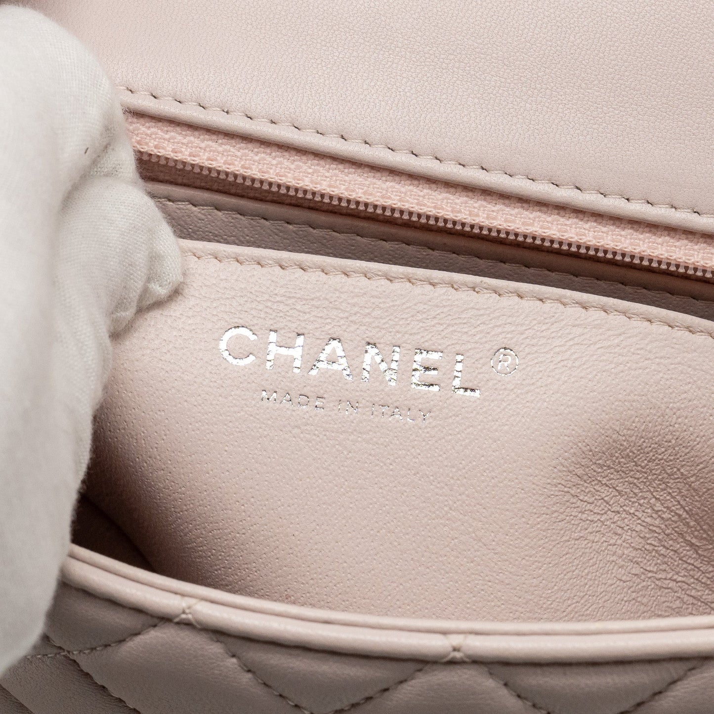 Chanel Mini Rectangular Flap Bag Lambskin Light Pink  (Microchip)