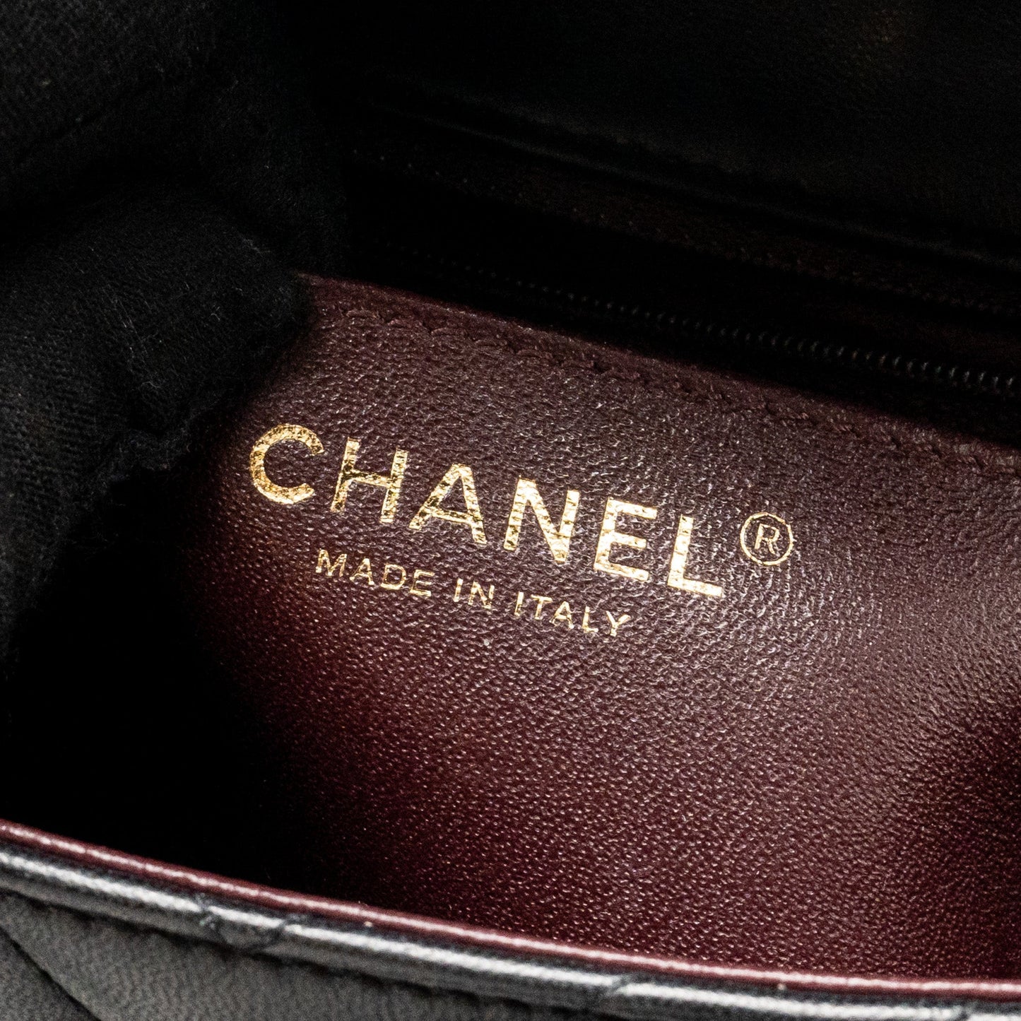 Chanel Mini Rectangular Flap Bag Chevron Lambskin Black L