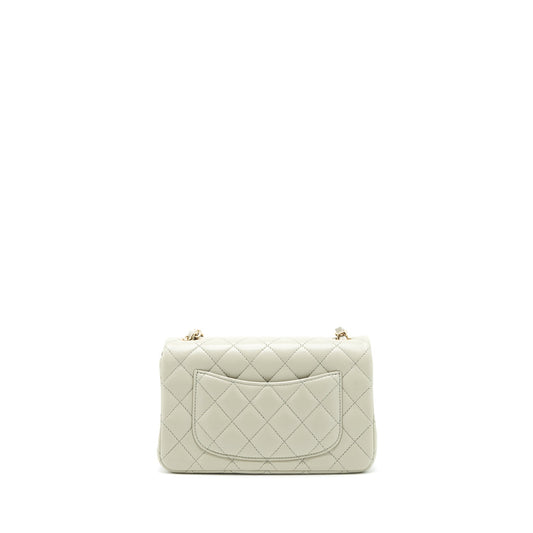 Chanel mini rectangular flap Bag Lambskin Light Grey L