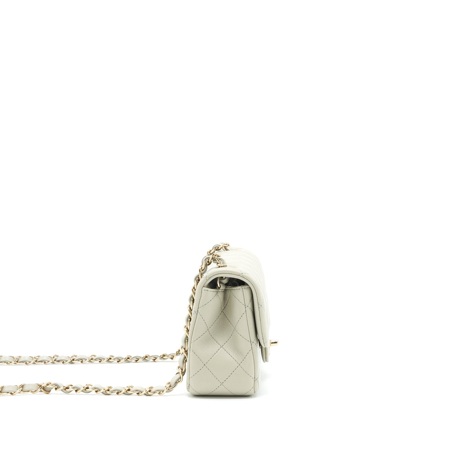 Chanel mini rectangular flap Bag Lambskin Light Grey L