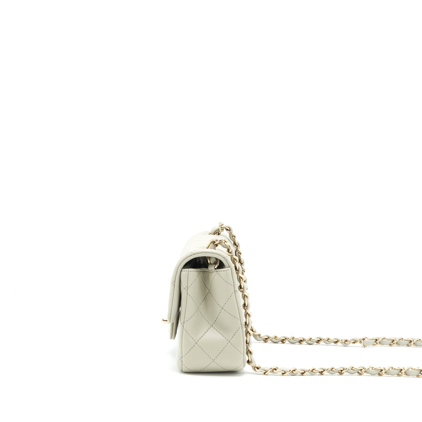 Chanel mini rectangular flap Bag Lambskin Light Grey L