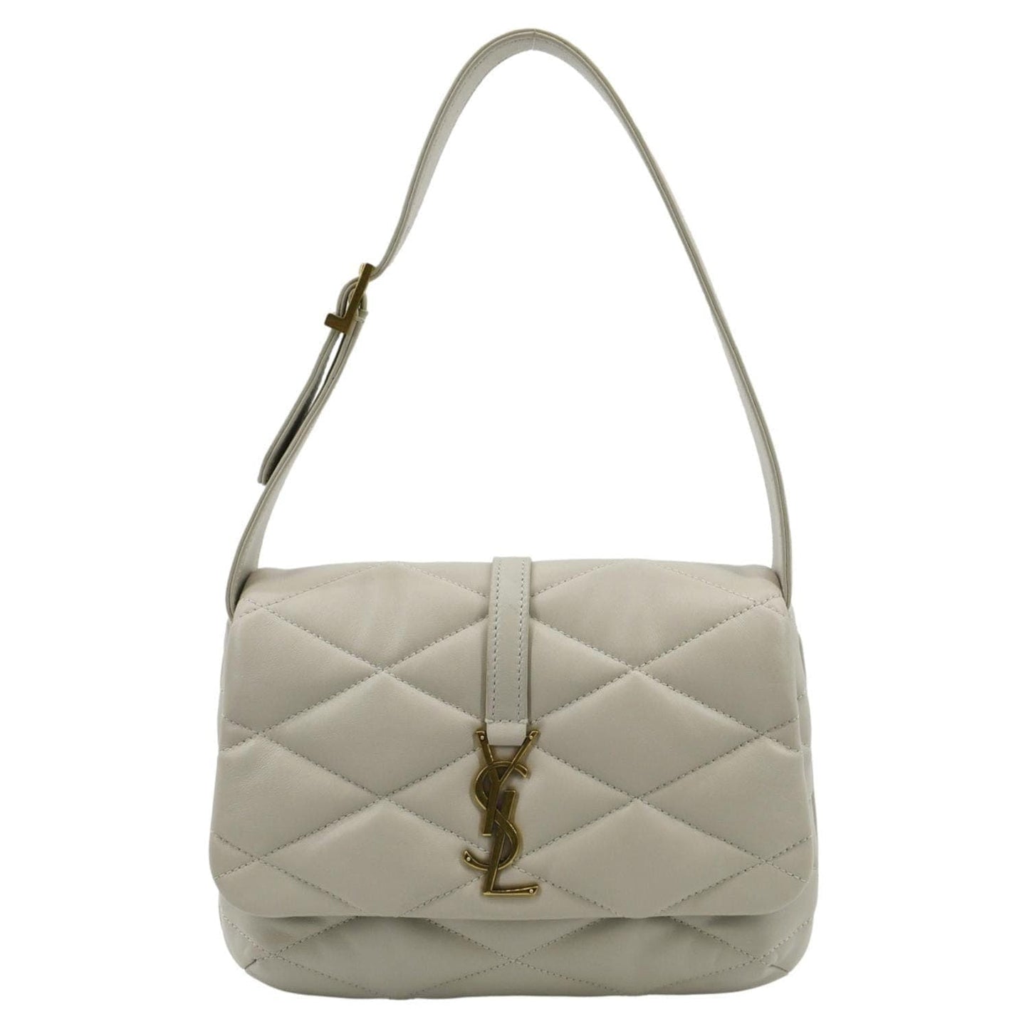 YVES SAINT LAURENT LE 57 Quilted Lambskin Leather Hobo Bag Antique