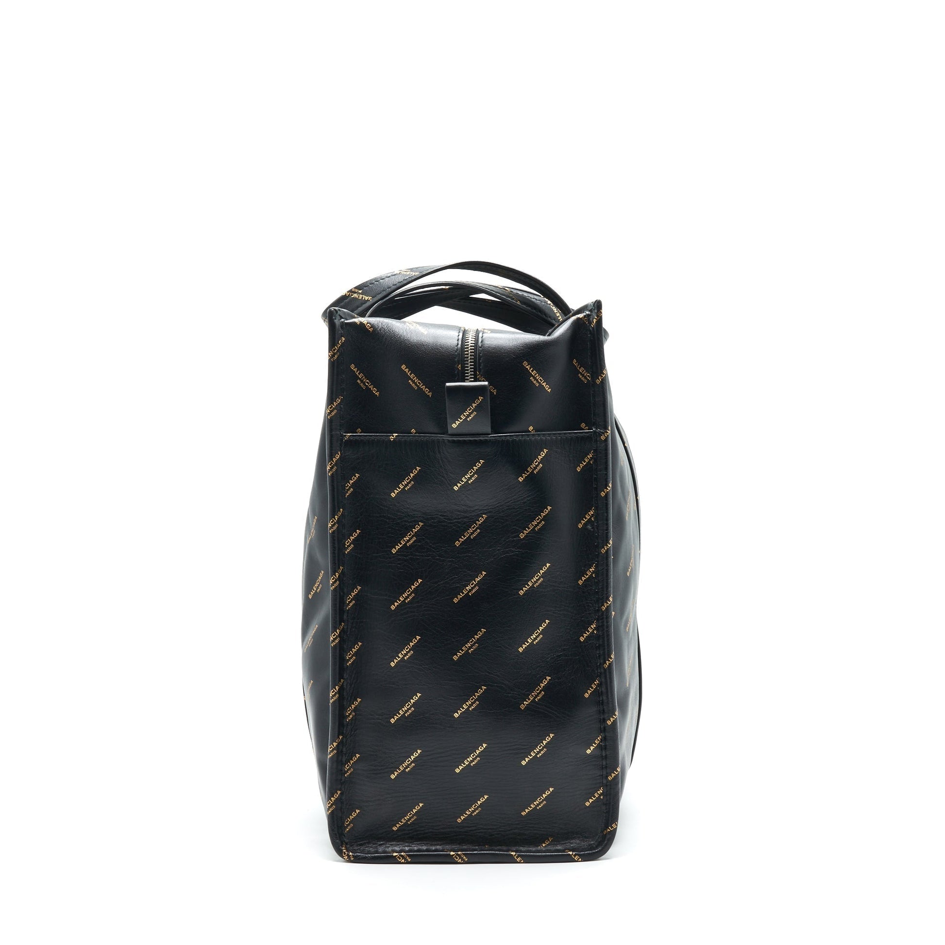 Balenciaga Logo Printed Bazar Shopper M Leather Bag