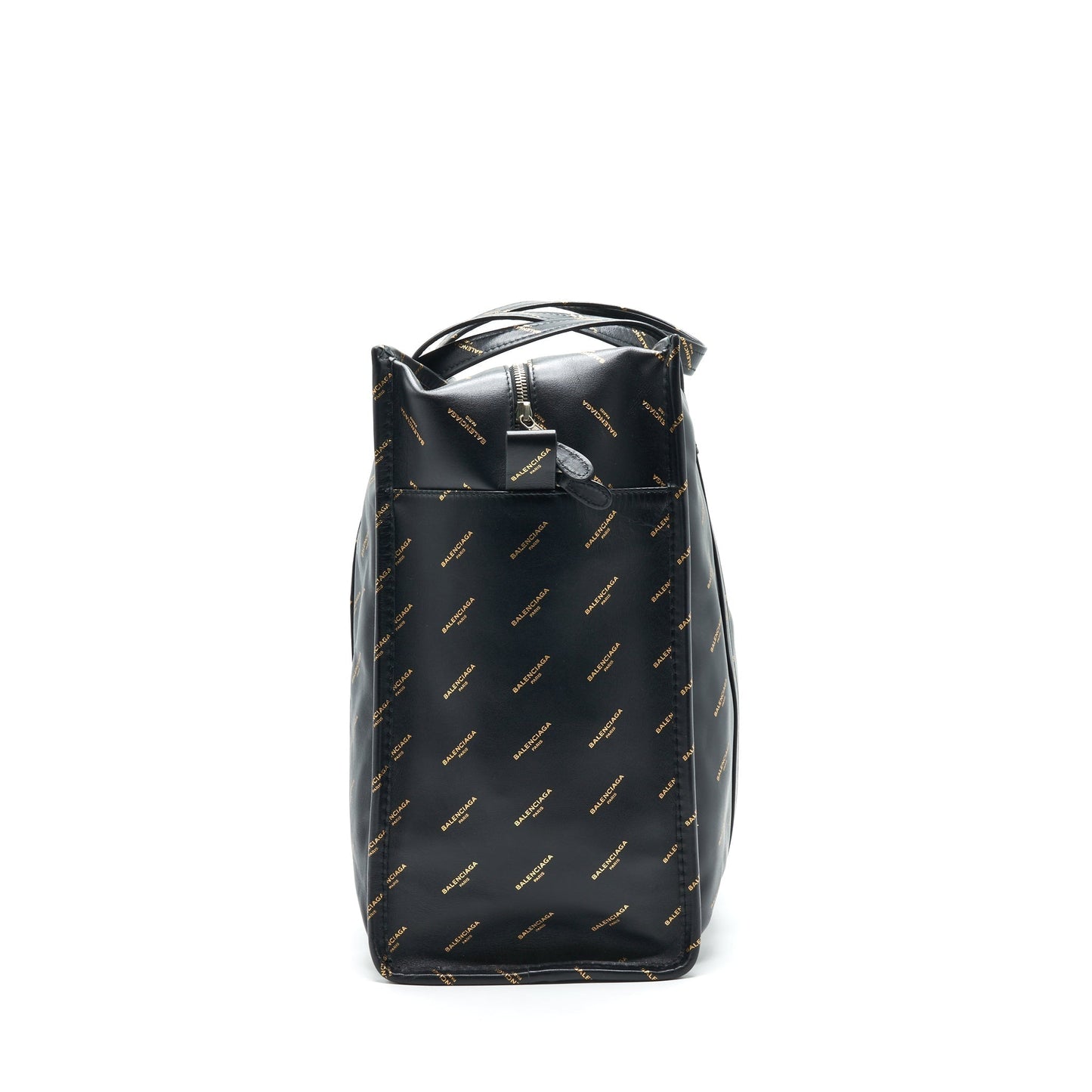 Balenciaga Logo Printed Bazar Shopper M Leather Bag