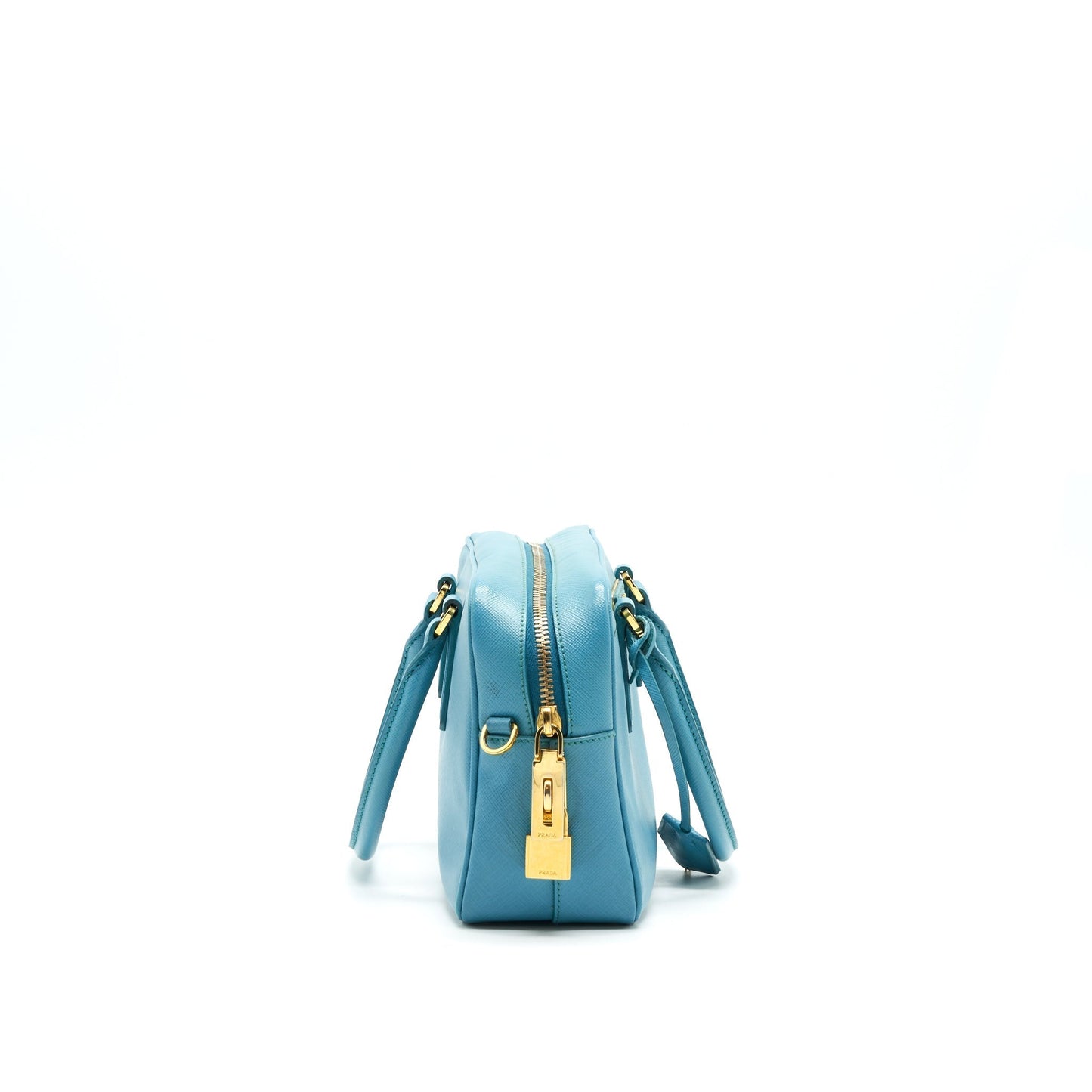 Prada Saffiano Top-handle Purse Blue