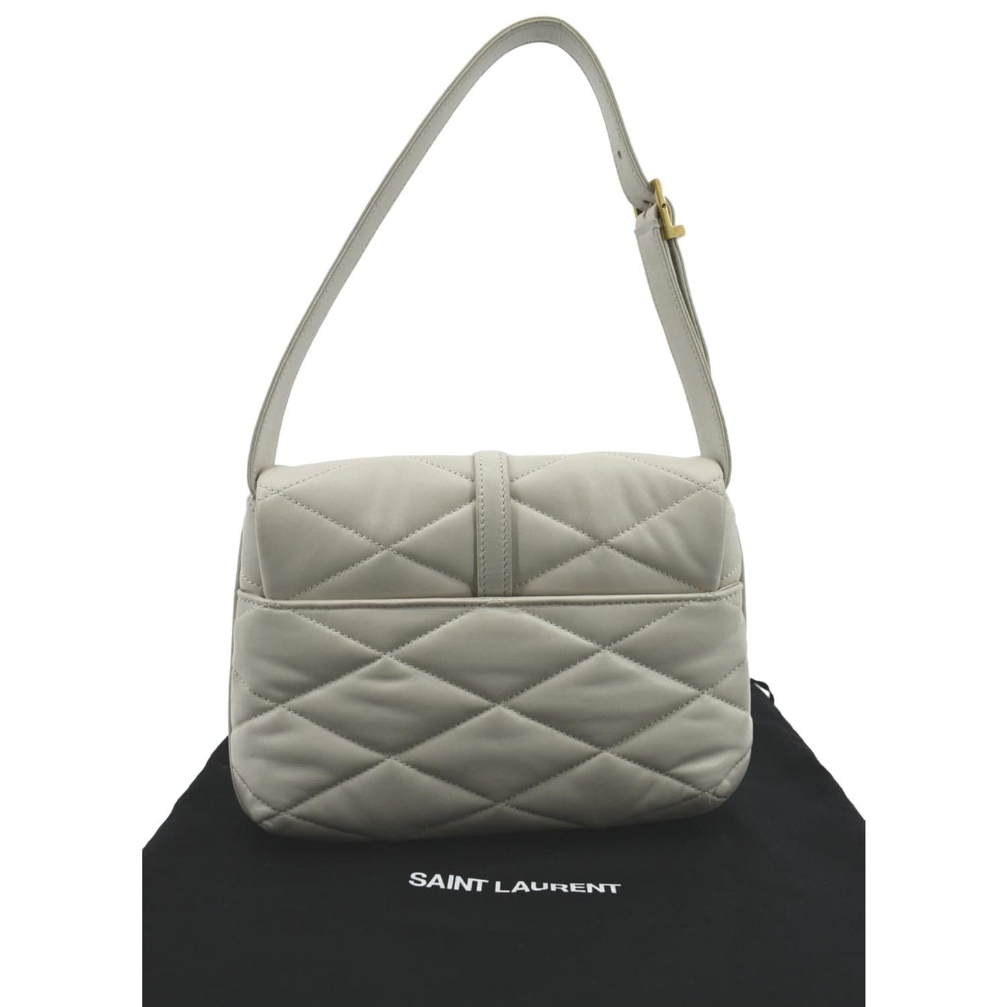 YVES SAINT LAURENT LE 57 Quilted Lambskin Leather Hobo Bag Antique