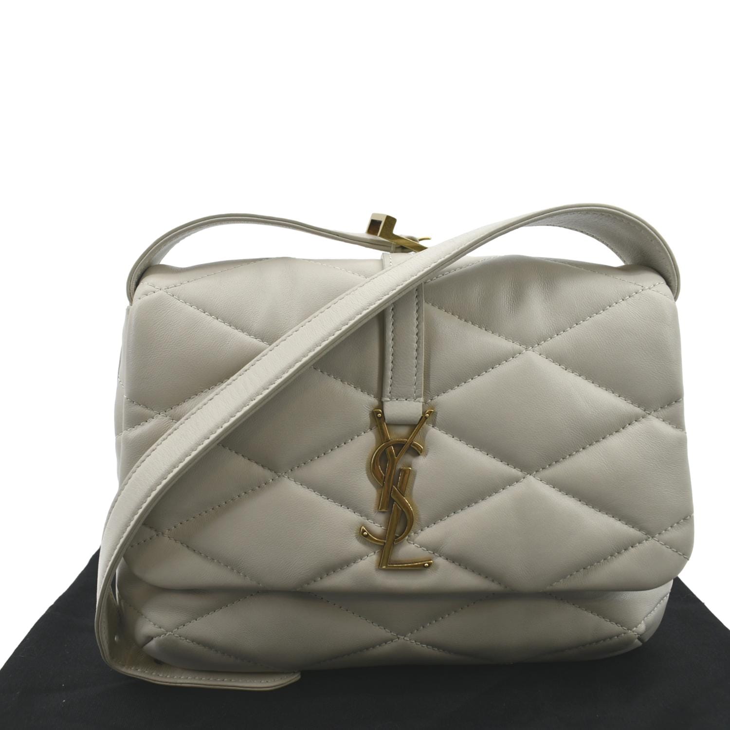 YVES SAINT LAURENT LE 57 Quilted Lambskin Leather Hobo Bag Antique
