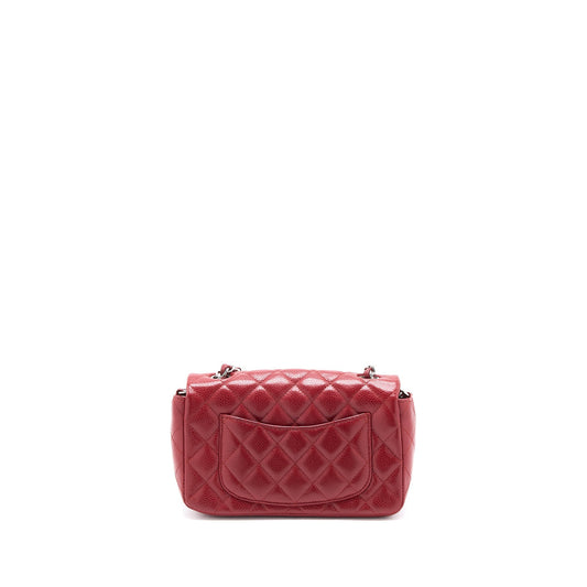 Chanel Mini Rectangular Flap Bag Caviar Red