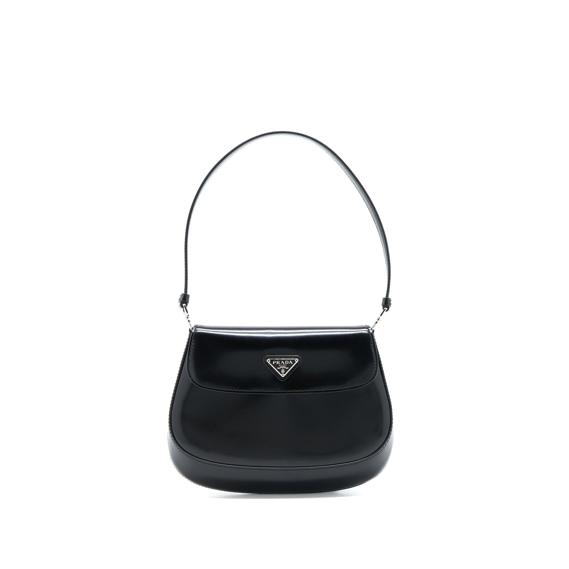 Prada Cleo Mini Purse Brushed Leather Black