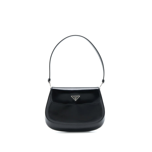 Prada Cleo Mini Purse Brushed Leather Black
