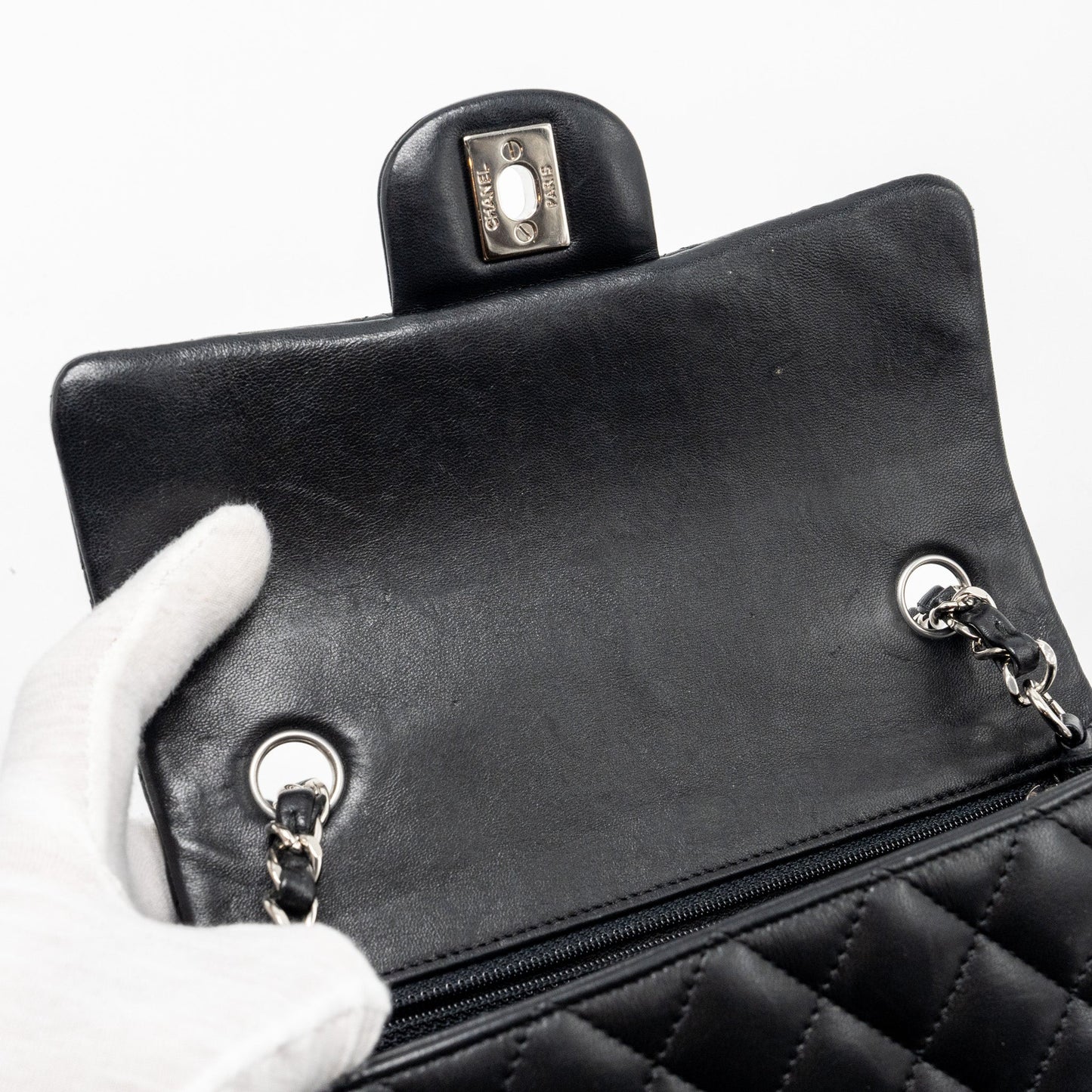 Chanel Mini Rectangular flap bag lambskin black