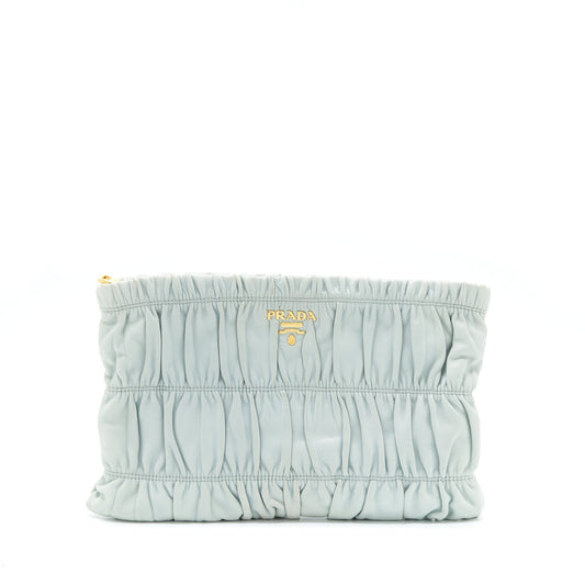 Prada Nappa Gaufre Clutch Light Blue