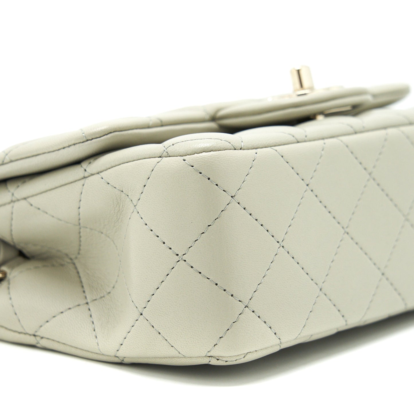 Chanel mini rectangular flap Bag Lambskin Light Grey L
