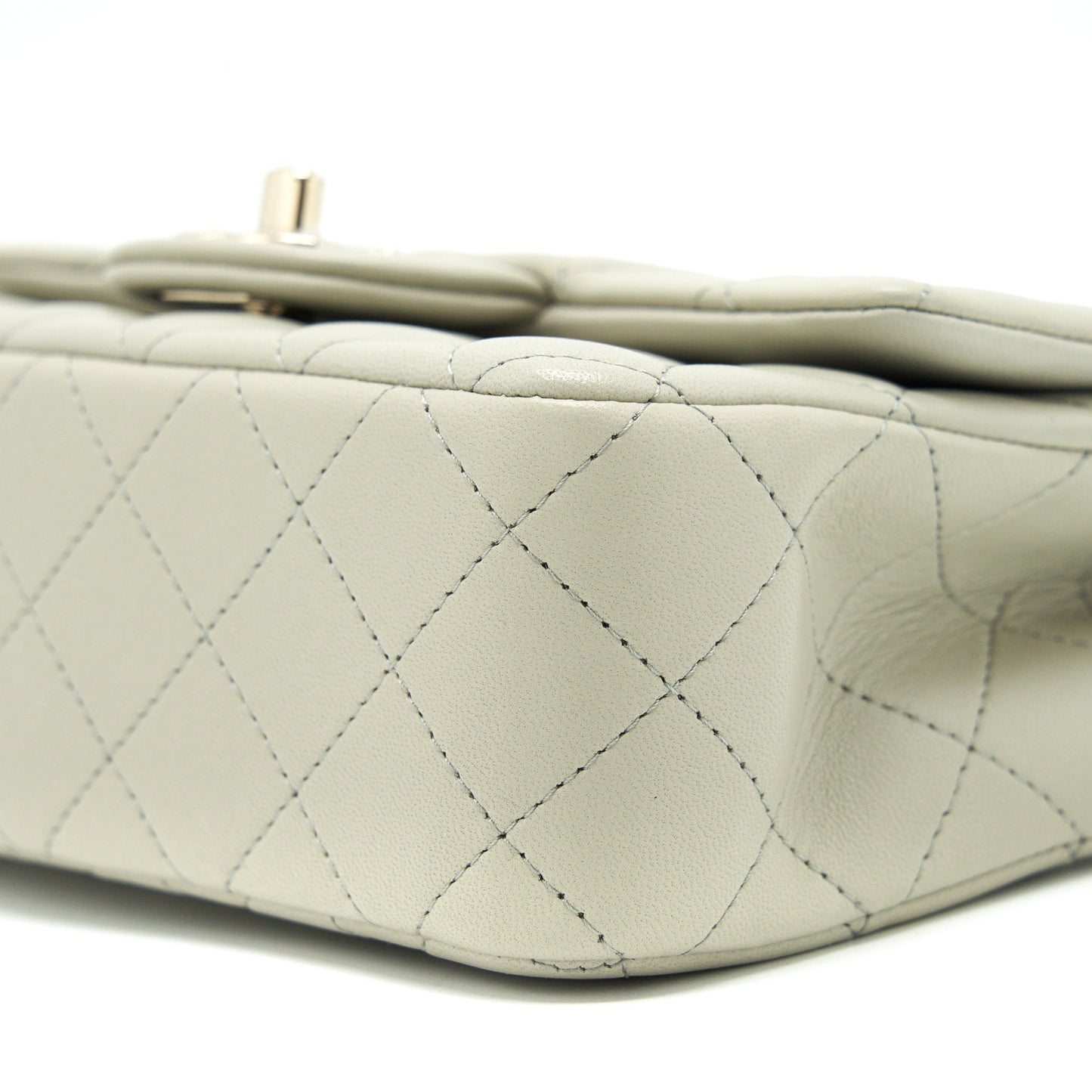Chanel mini rectangular flap Bag Lambskin Light Grey L