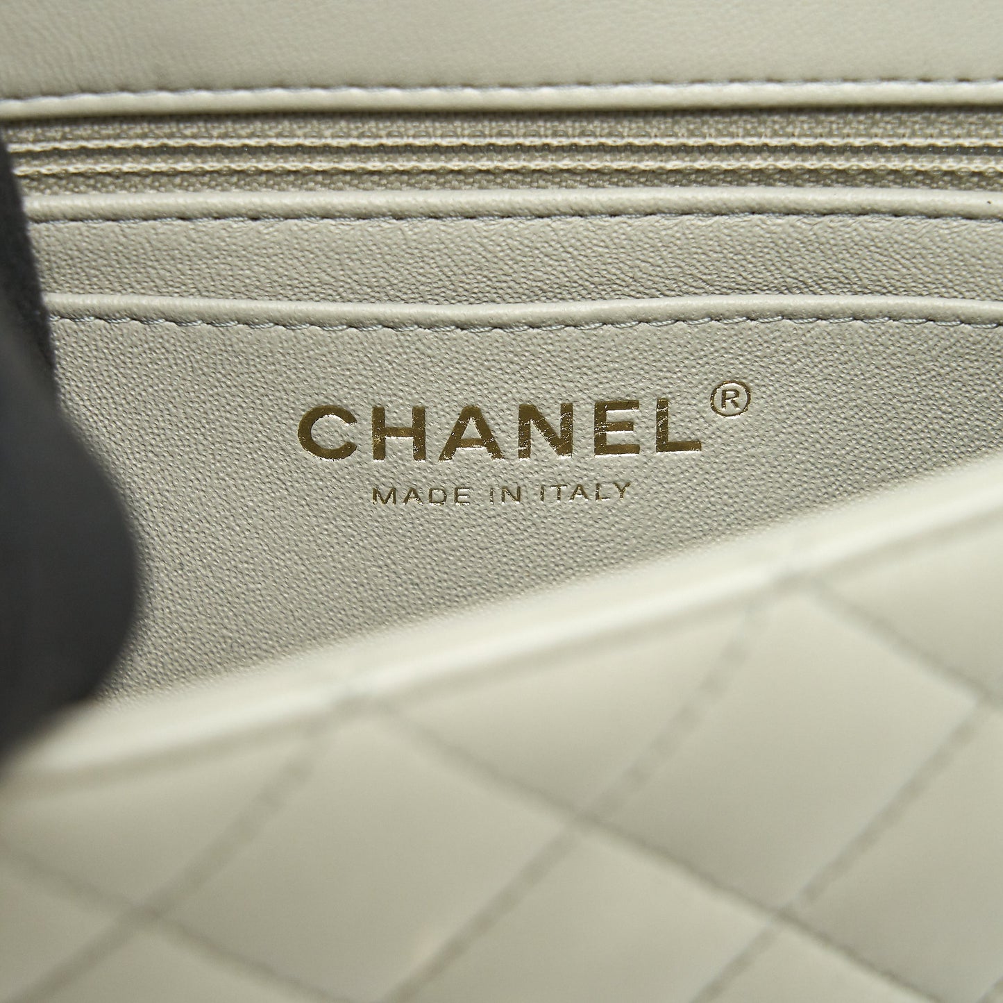 Chanel mini rectangular flap Bag Lambskin Light Grey L