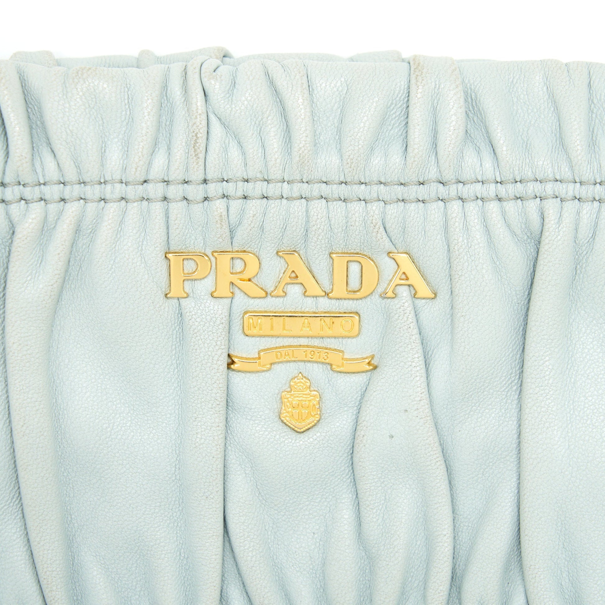Prada Nappa Gaufre Clutch Light Blue